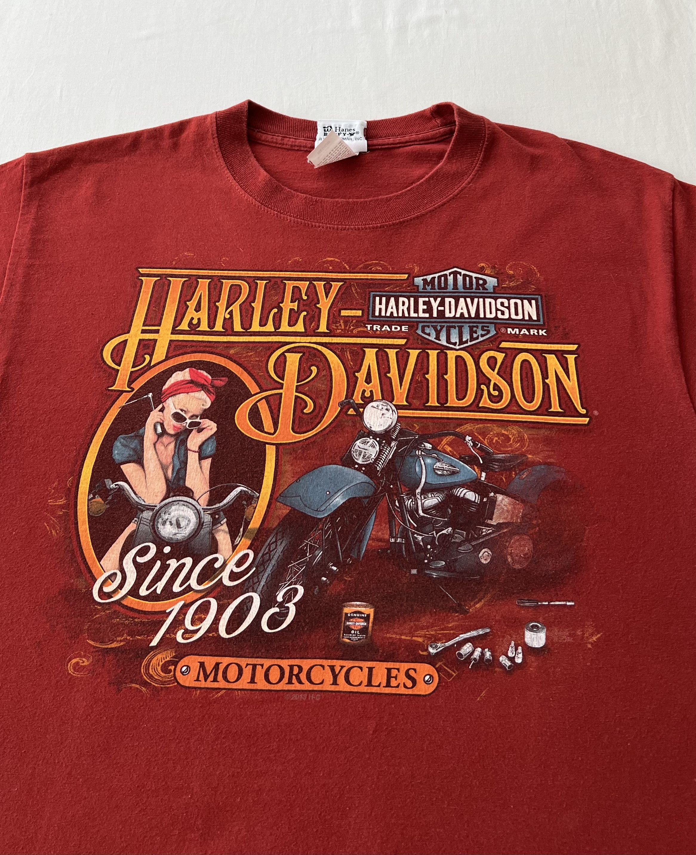 Harley Davidson Vintage 2013 Harley Davidson Sexy Girl Switzerland T-shirt Size US M / EU 48-50 / 2 - 3 Thumbnail
