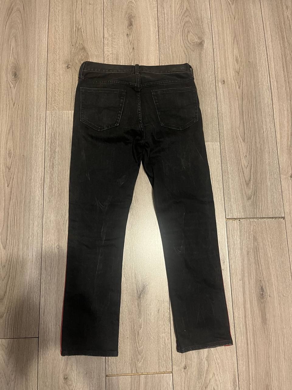 Polo Ralph Lauren Polo Ralph Lauren Black/Red Side Stripe Denim Jeans Men Sz27 Size US 27 - 6 Thumbnail