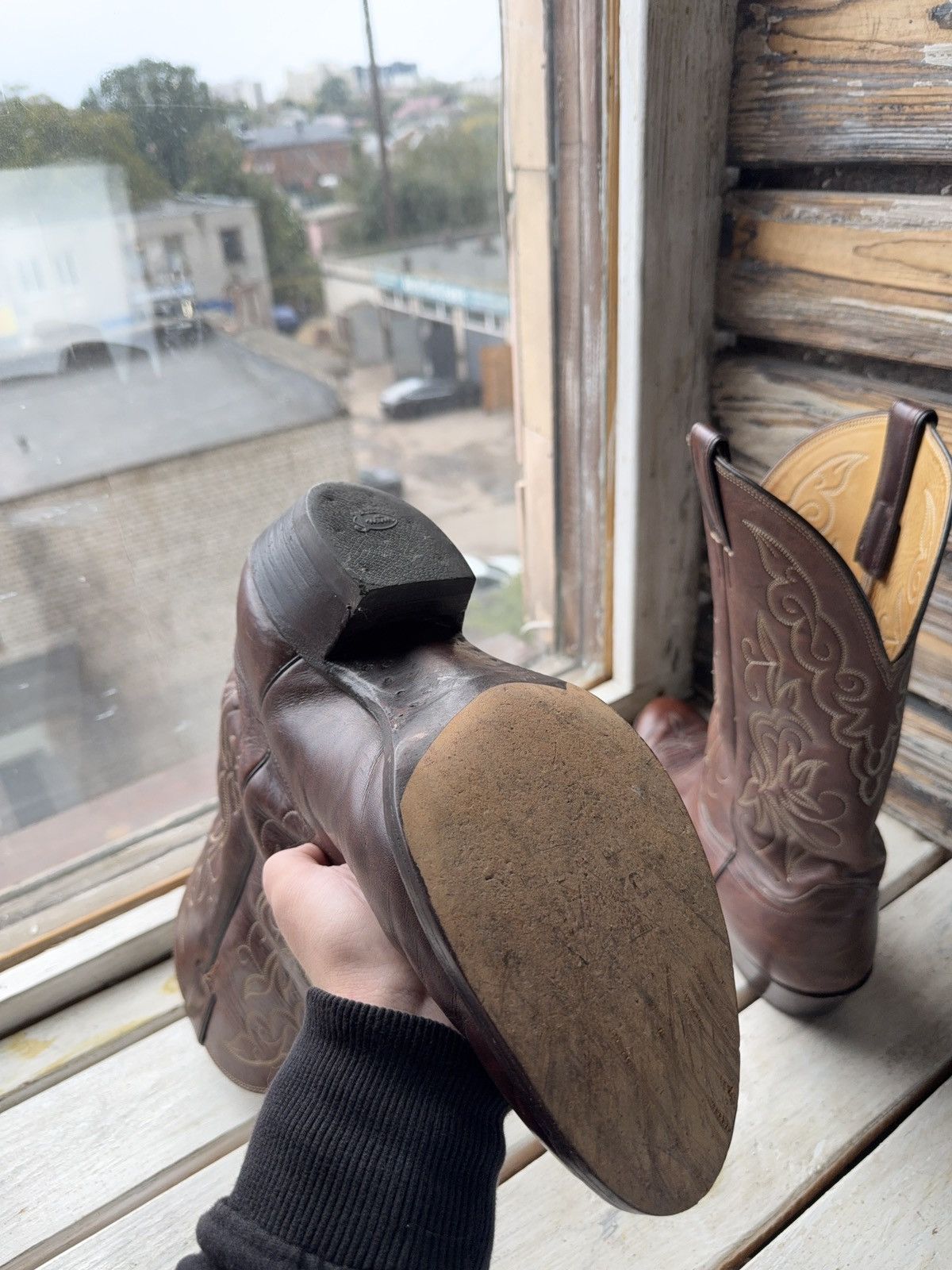 Justin Boots Justin Boots 1652 Brown Leather Western Cowboy Boots USA Size US 12 / EU 45 - 7 Thumbnail
