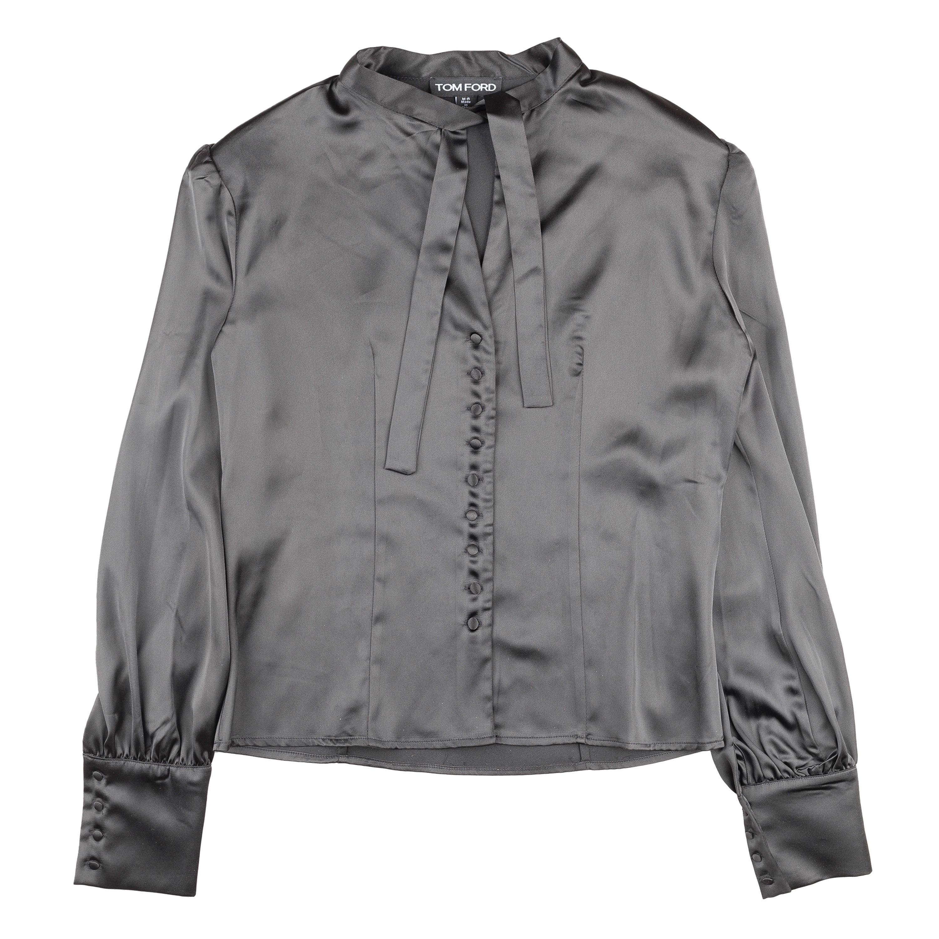 Tom Ford TOM FORD Vintage Black Ribbon Polyester Shirt (M) Size M / US 6-8 / IT 42-44 - 1 Thumbnail