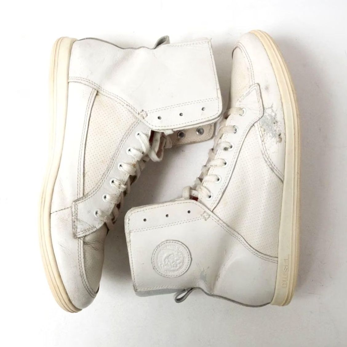 Diesel VINTAGE Diesel Men 10.5US GulliverⅠ White High Cut Luxury Casual City 90s 00s Sneaker Size US 11 / EU 44 - 7 Thumbnail