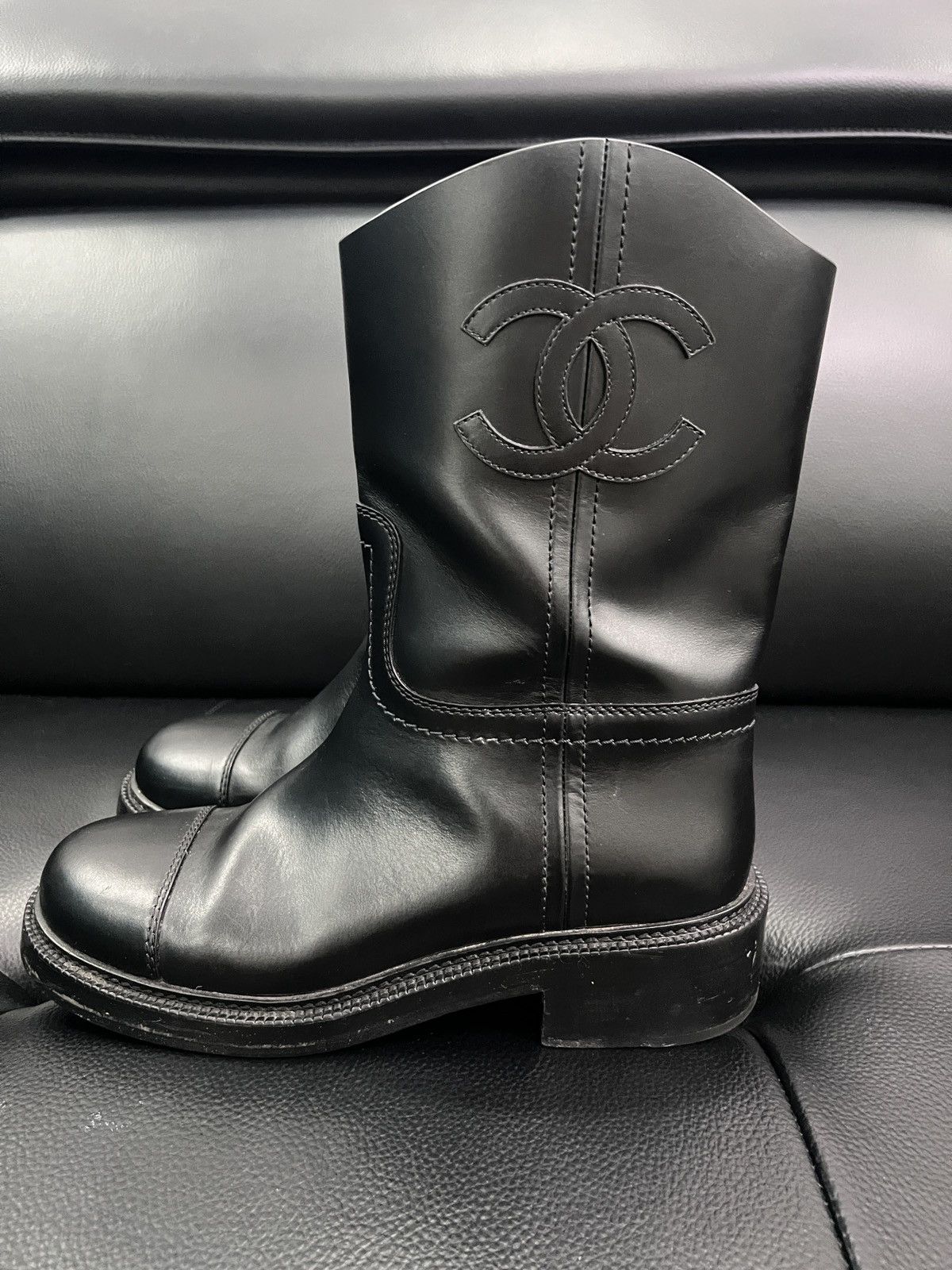 Chanel Chanel Double C Mid-Calf Riding Boots Size US 8 / IT 38 - 2 Thumbnail