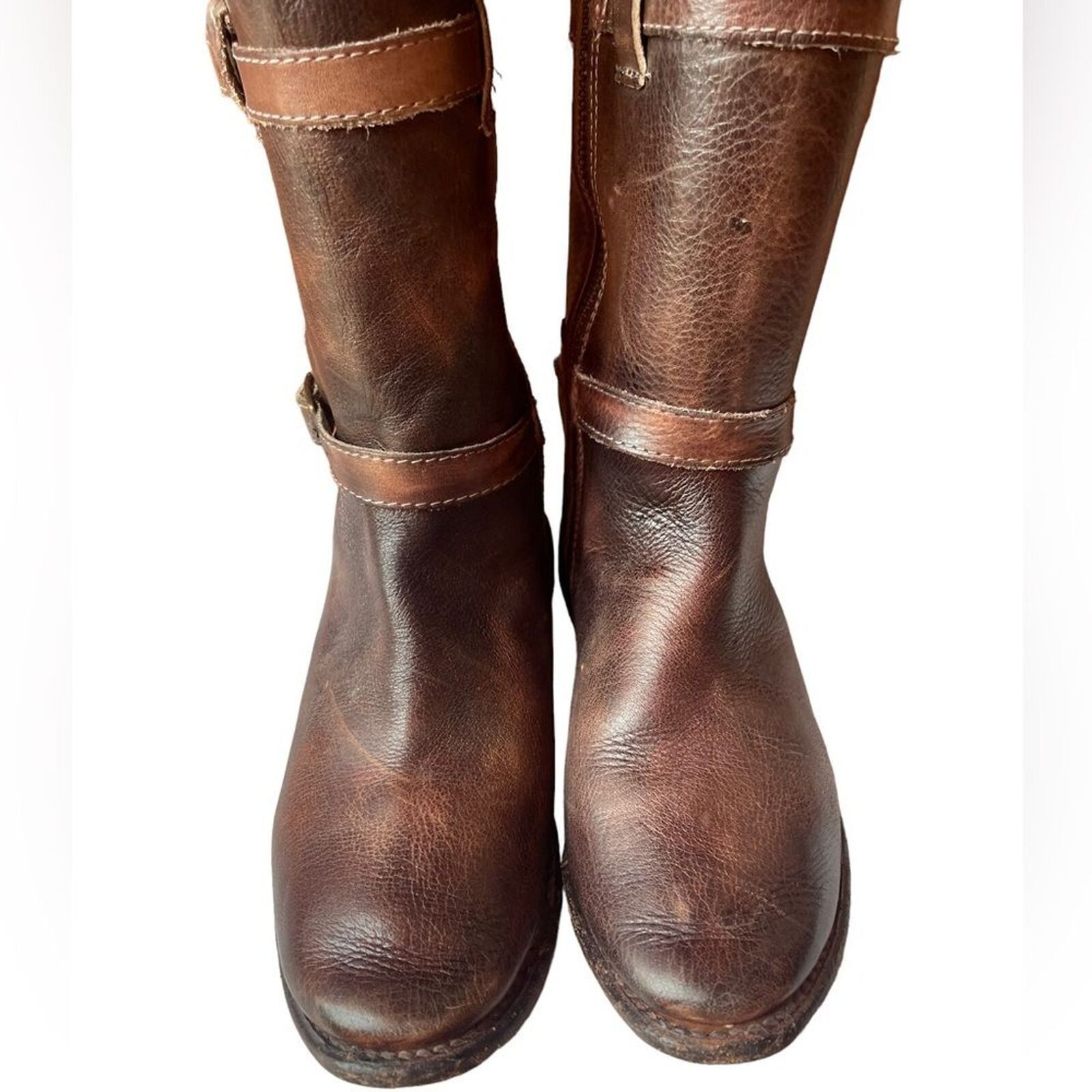 Bed Stu Bed Stu Sz 7.5 Brown Leather Buckled Cobblestone Boots Size US 7.5 / IT 37.5 - 4 Thumbnail