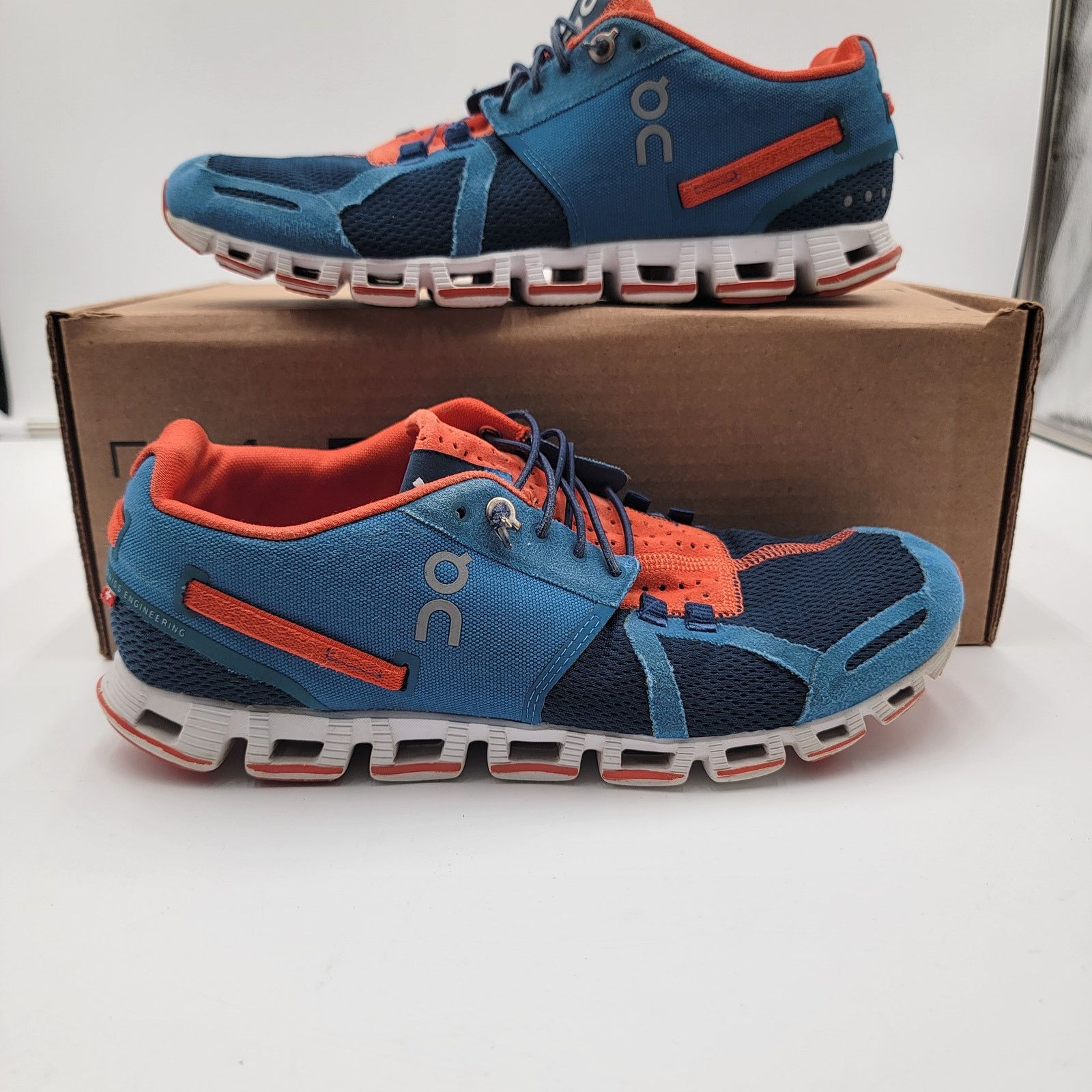 On Running Mens Cloud Pacific/sunset Size 8 (154) Shoes in Blue