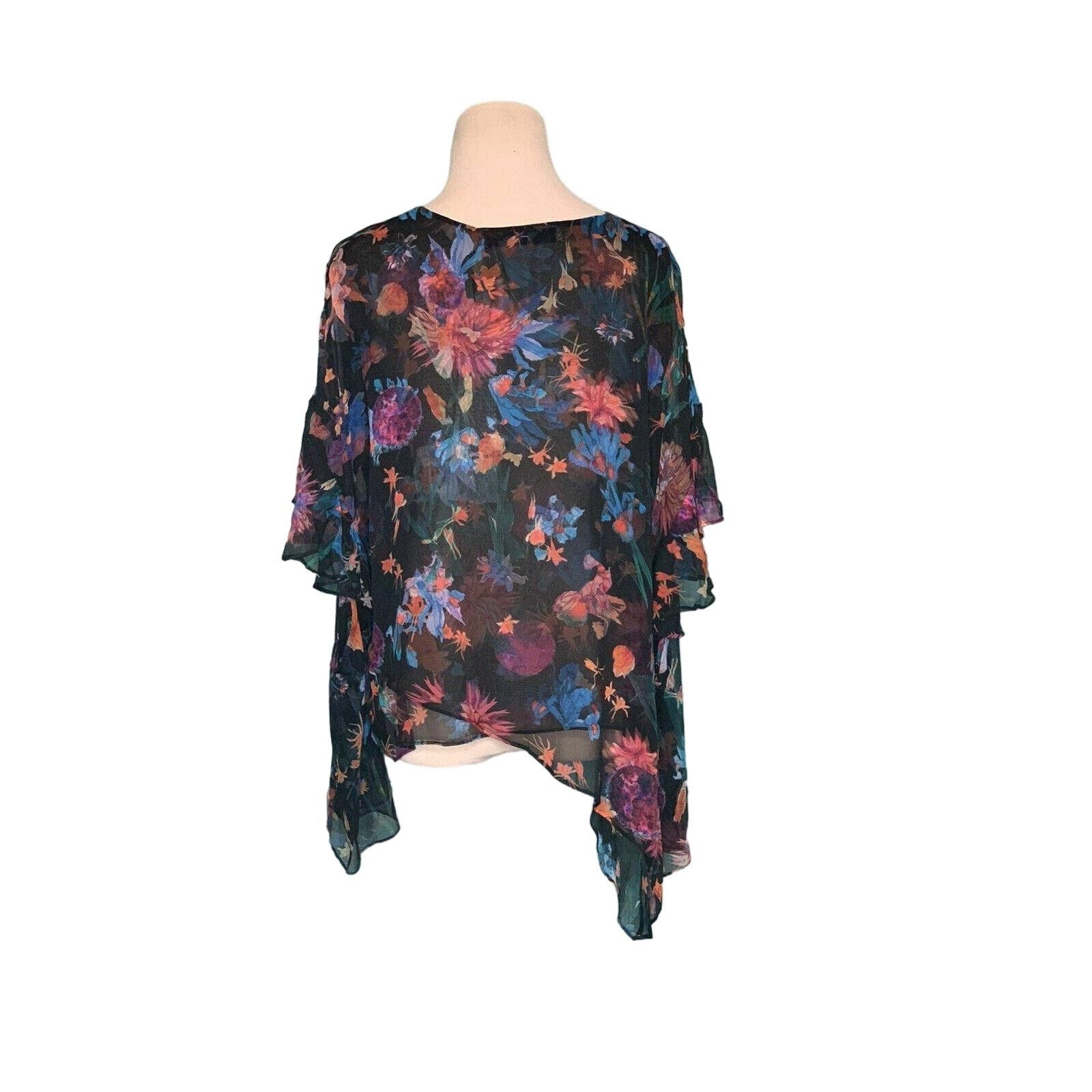 Iro IRO Floral Ruffled asymmetrical Tunic Blouse Top size 40 - 8 Size M / US 6-8 / IT 42-44 - 2 Thumbnail