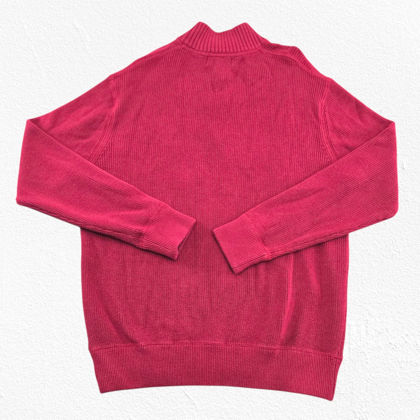 Eddie Bauer Eddie Bauer Red Half Zip Striped Knit Sweater Size Large Size US L / EU 52-54 / 3 - 14 Thumbnail