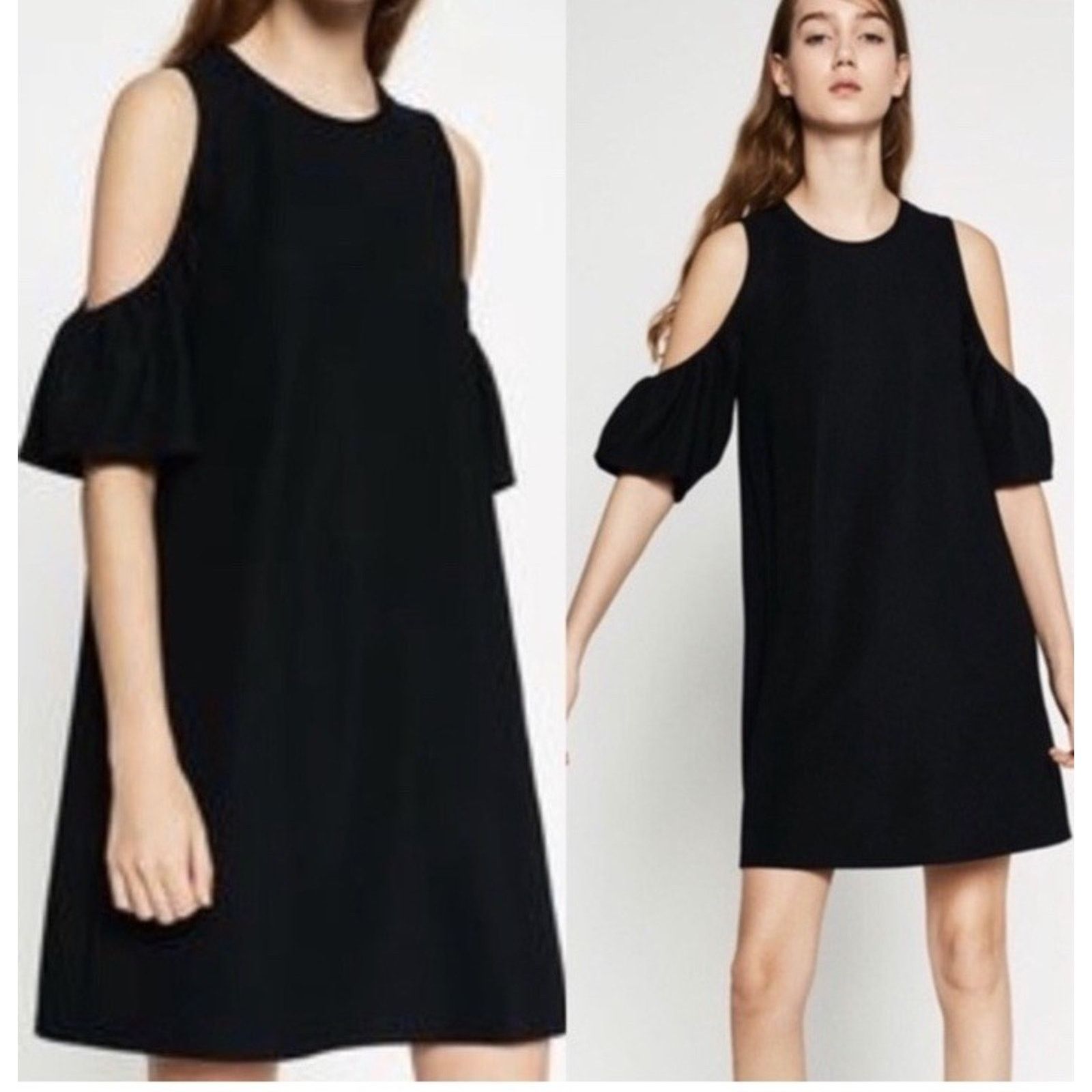 Zara Zara Trafaluc Black & White Embroidered Drop-Waist Dress, S | Grailed