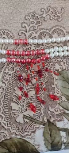 Other Red Blood Pattern Imitation Pearl Necklace Size ONE SIZE - 5 Thumbnail