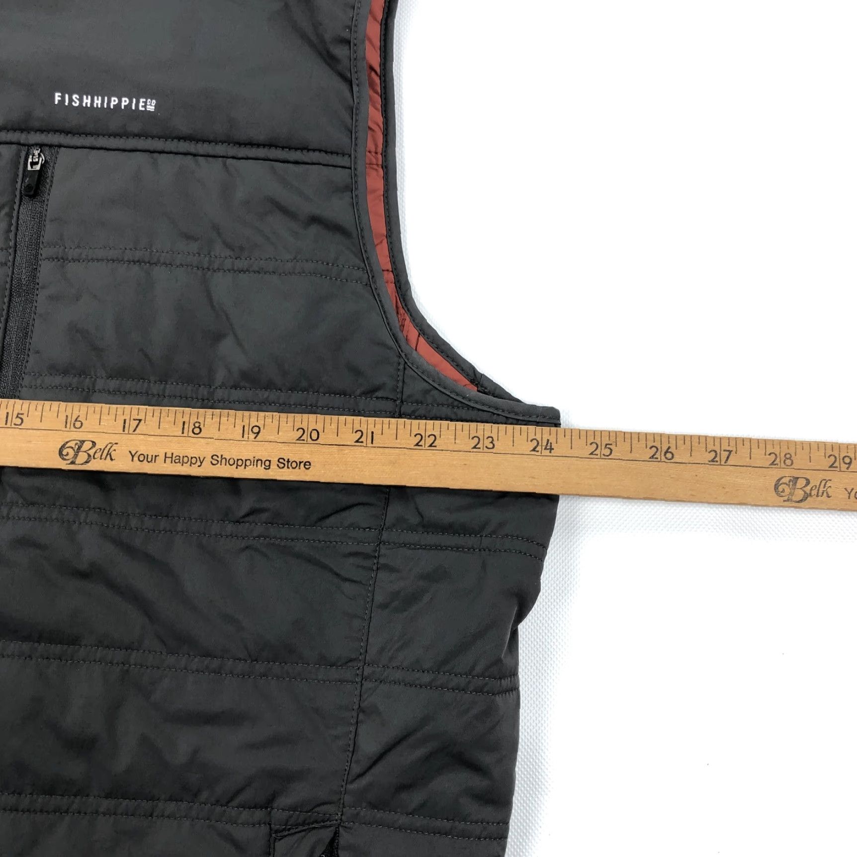 CO FISHHIPPIE CO Vest Puffer Full Zip Quilted Sleeveless XL Men Gray Orange Size US XL / EU 56 / 4 - 6 Thumbnail