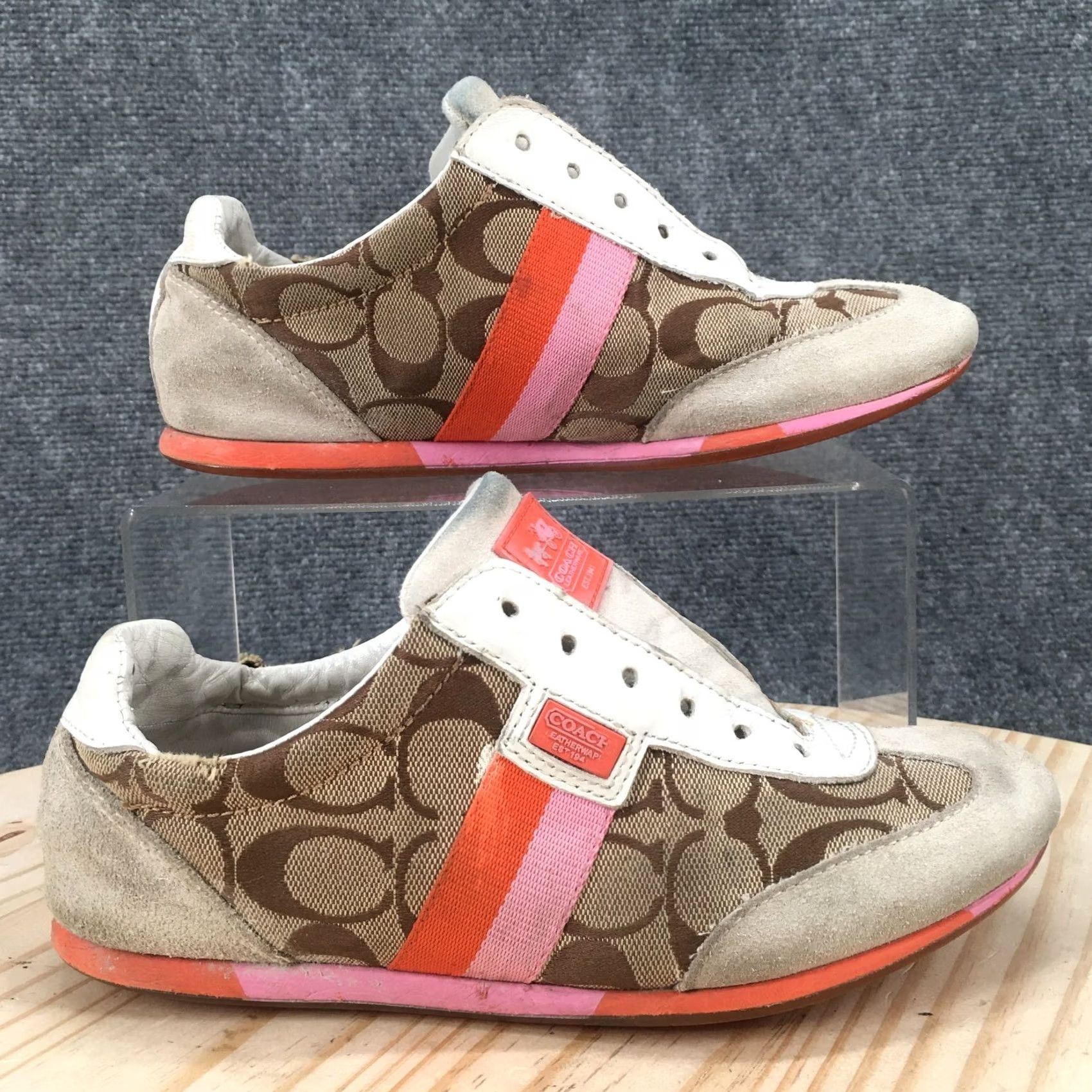 Coach Coach Shoes Womens 6.5 M Joss Sig Webbing Sneakers Casual Tan Fabric Low Top Size M / US 6-8 / IT 42-44 - 2 Thumbnail
