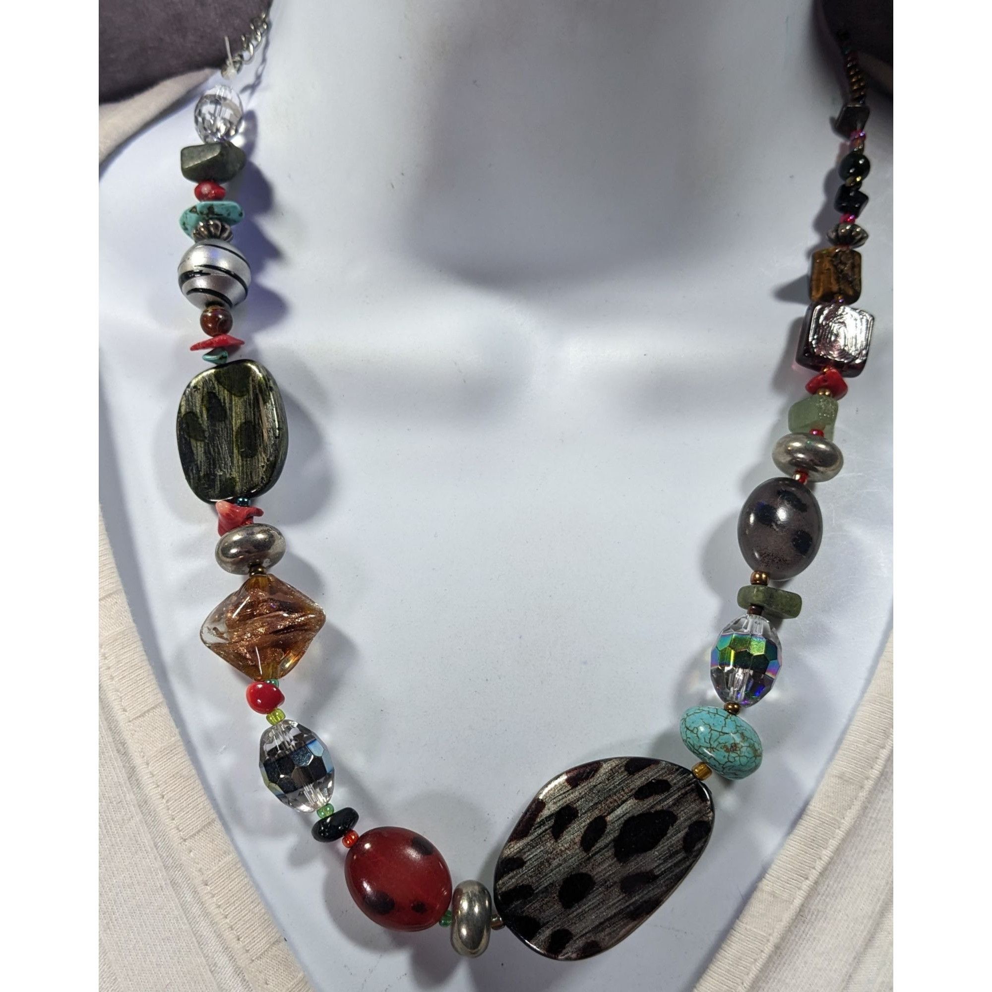 Other Handmade Rainbow Gemstone And Glass Beaded Necklace Size ONE SIZE - 4 Thumbnail