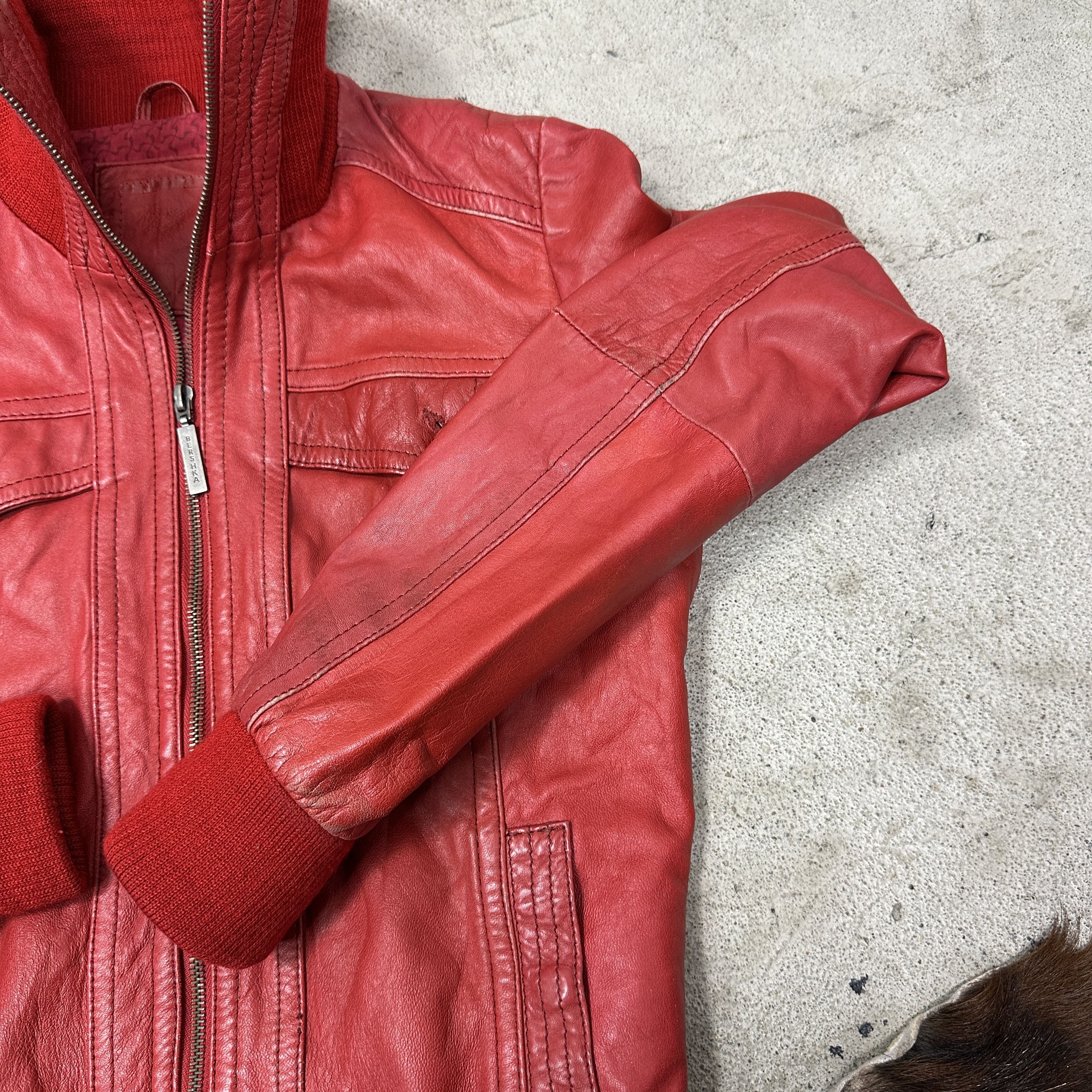 Vintage Vintage Leather Moto Biker Cherry Red Jacket Y2K Size S / US 4 / IT 40 - 6 Thumbnail