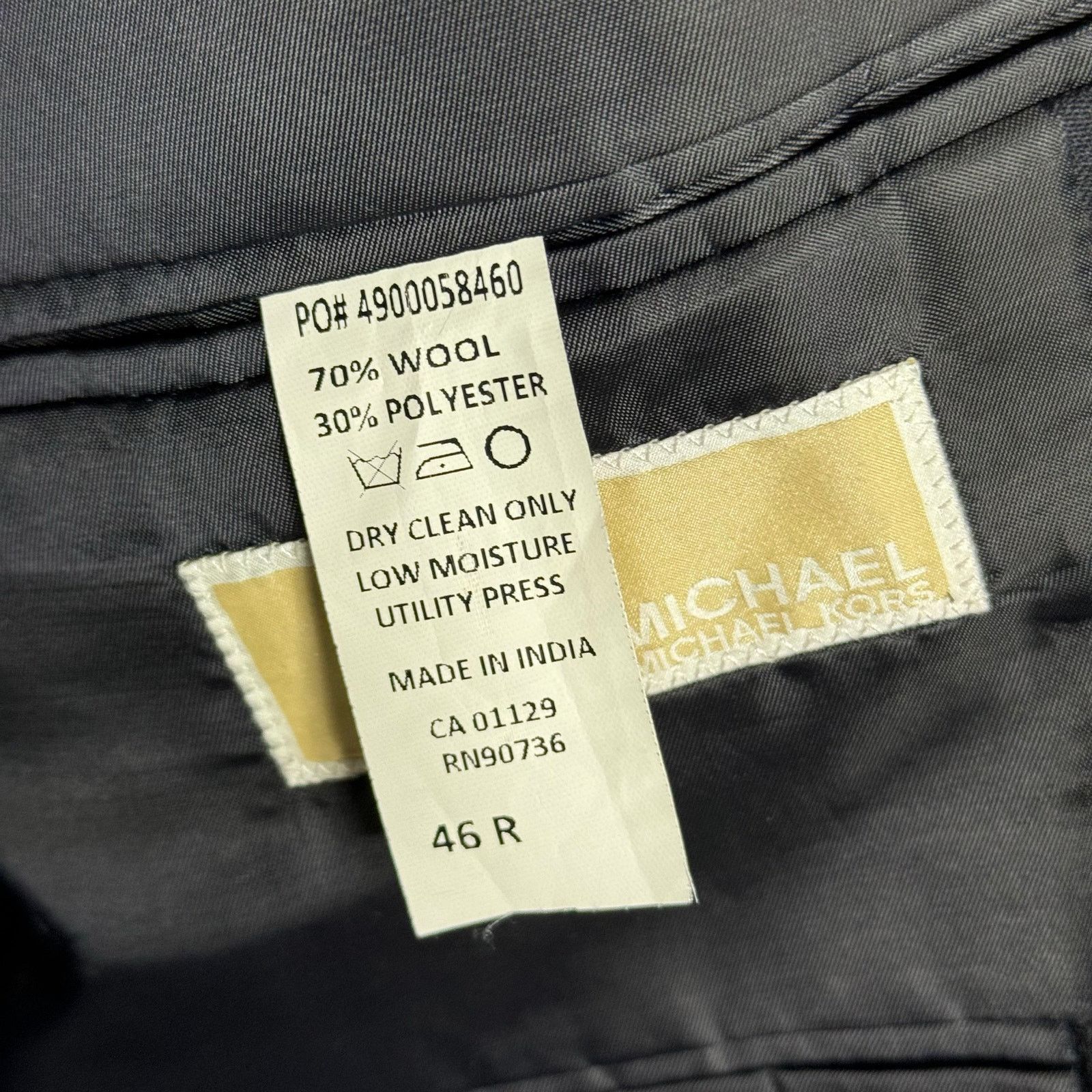 Michael Kors MICHAEL MICHAEL KORS Men's Sport Coat Blazer Two-Button Navy Size 46R - 5 Thumbnail