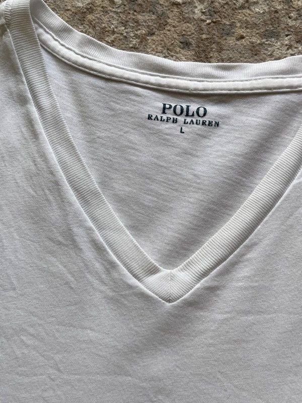 Polo Ralph Lauren Ralph Lauren Polo Small Pony V-Neck T-Shirt White Size US L / EU 52-54 / 3 - 4 Thumbnail