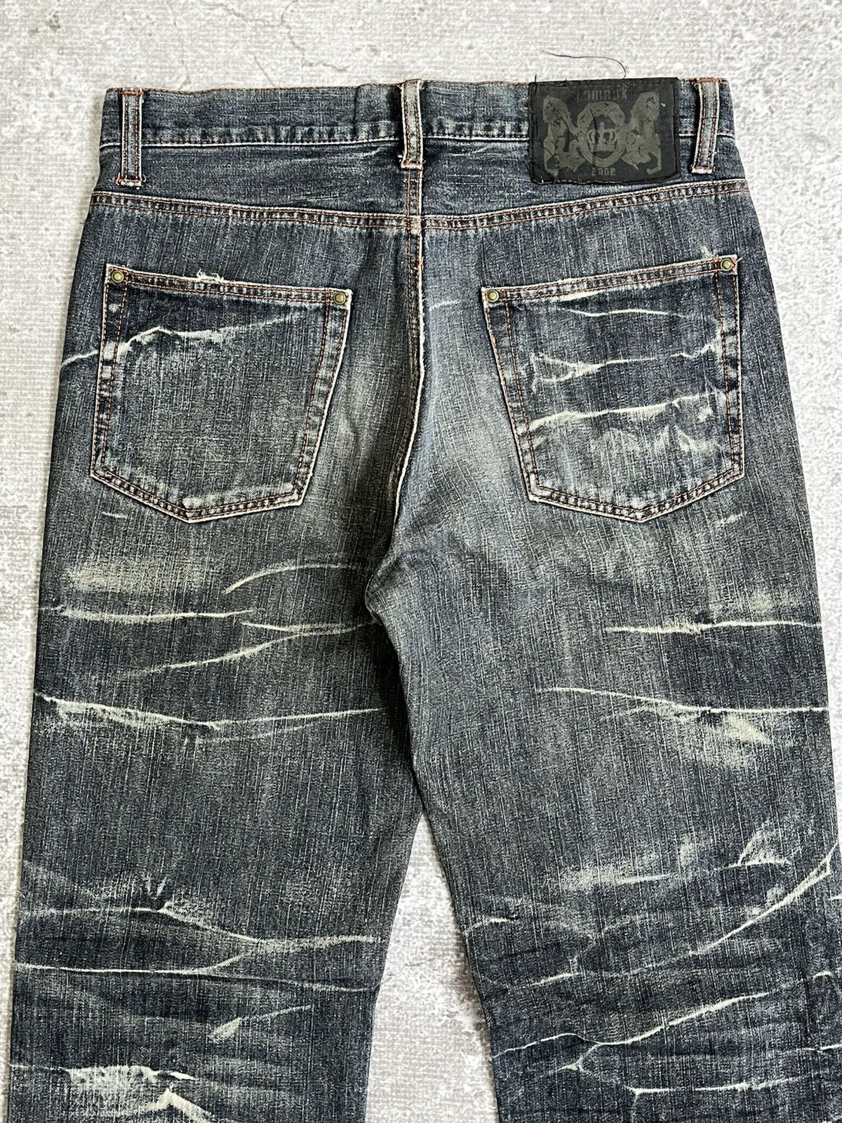 If Six Was Nine 2000s Japanese Brand Lowbox Distressed Jeans Size US 32 / EU 48 - 5 Thumbnail