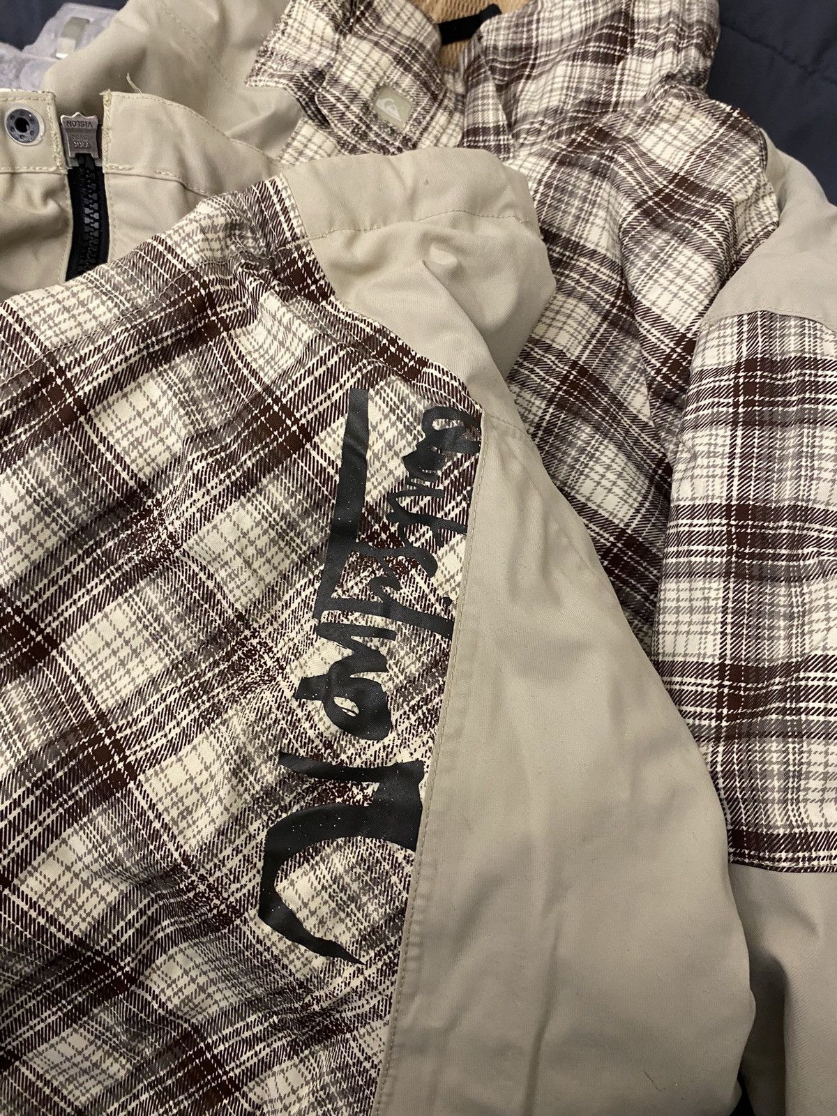 Quiksilver Quiksilver Todd Richards brown and cream plaid ski jacket Size US M / EU 48-50 / 2 - 5 Thumbnail