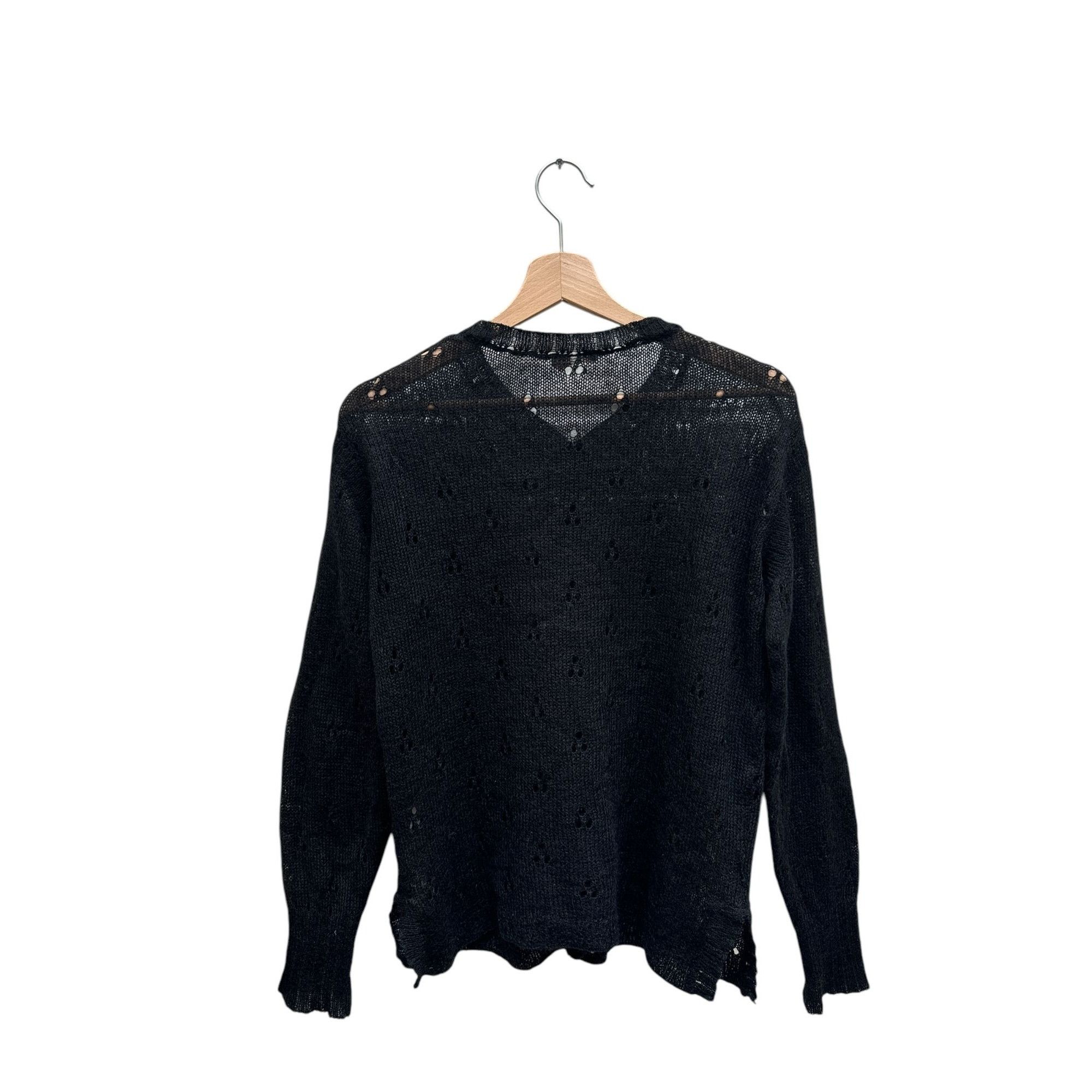Courreges Vintage Black Wool Cardigan Size M / US 6-8 / IT 42-44 - 4 Thumbnail