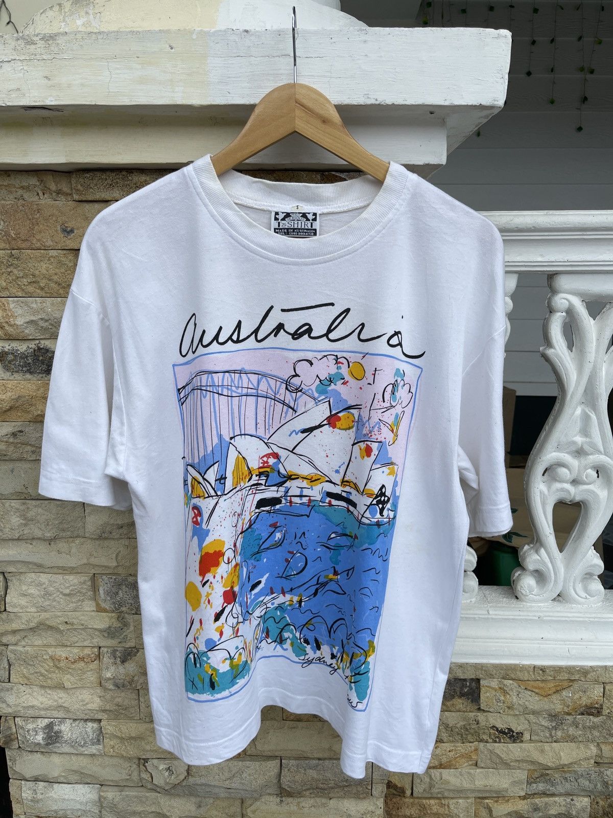 Vintage Last Drop🔥Rare🔥Vintage Australia Sydney Harbous Arts T-Shirt Size US L / EU 52-54 / 3 - 1 Thumbnail