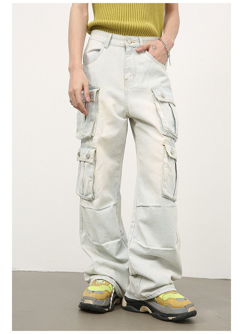 Japanese Brand × Jean Multi-pocket vintage loose straight cargo wide-leg jeans Size US 32 / EU 48 - 2 Thumbnail