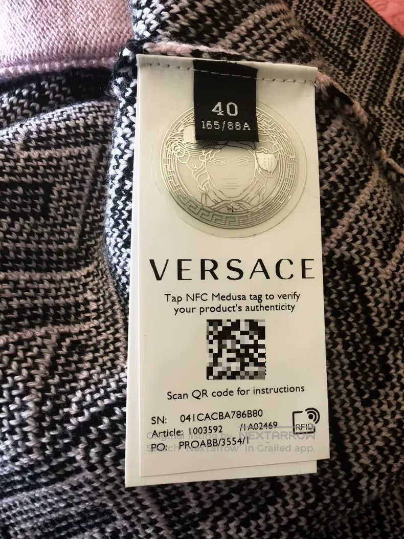 Versace Versace Knitted cardigan with a pink black maze pattern Size S / US 4 / IT 40 - 3 Thumbnail