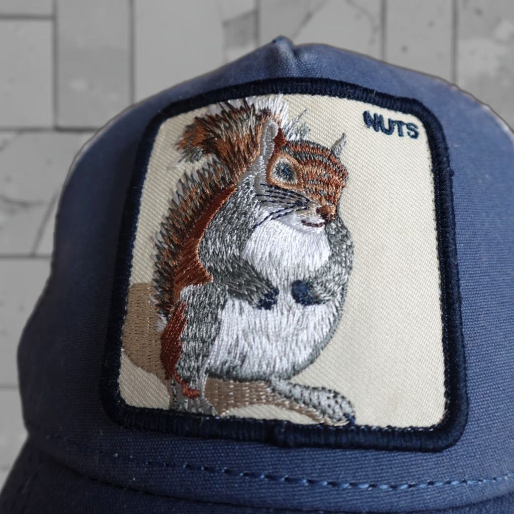 Goorin Bros. VINTAGE Goorin Bros Hat Blue Trucker Snapback Nuts Squirrel Men One Size Blue Trucker Hat Mens Size ONE SIZE - 1 Thumbnail