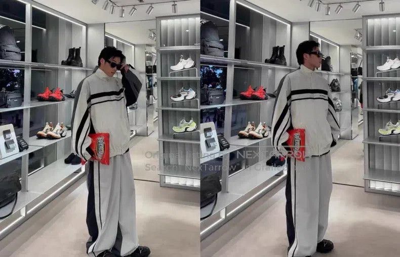 Balenciaga Balenciaga White and Gray Elastic Tech Fabric Sport Jacket Size US S / EU 44-46 / 1 - 7 Thumbnail