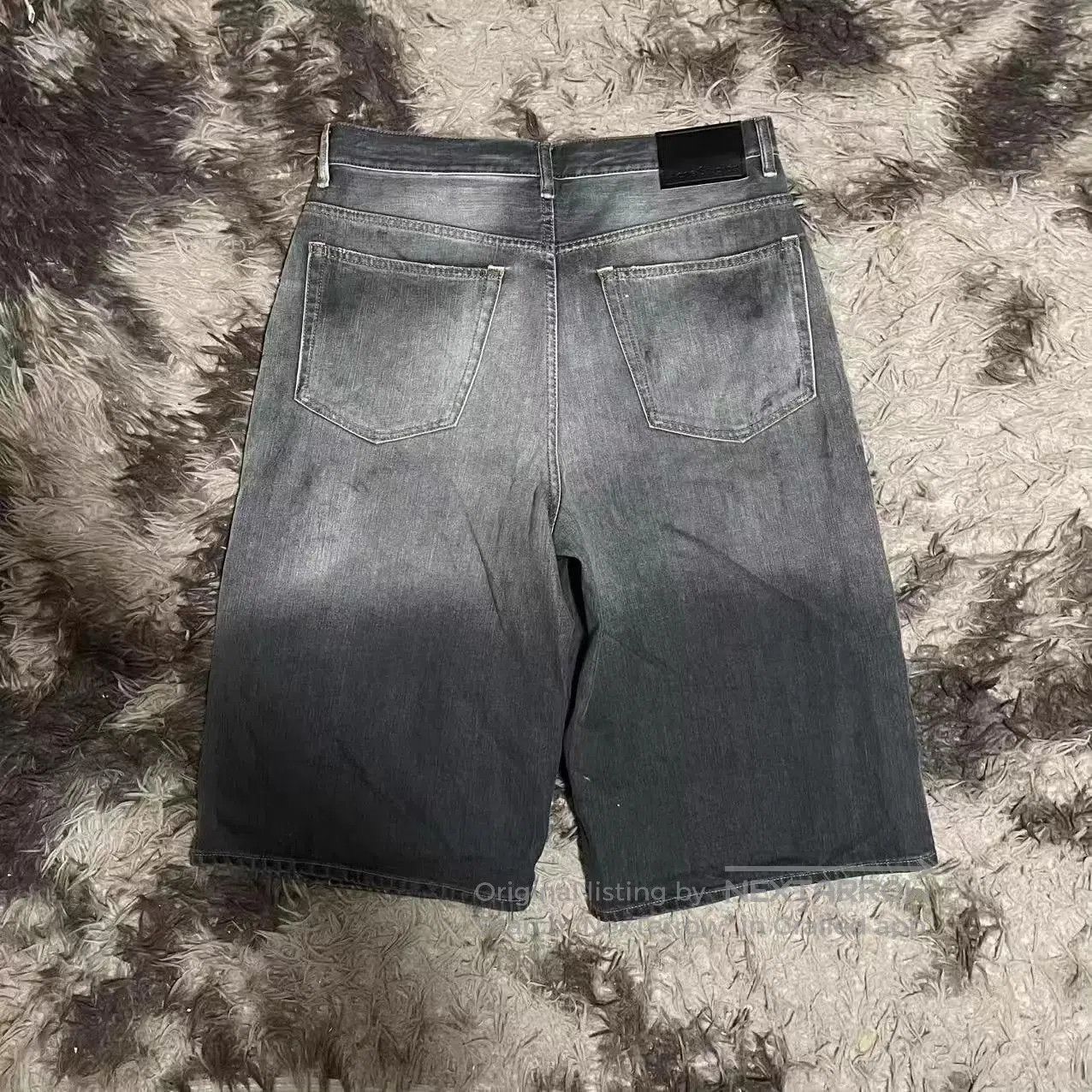 Acne Studios Black Denim Shorts with Distressed Paint Details. Size US 36 / EU 52 - 2 Thumbnail