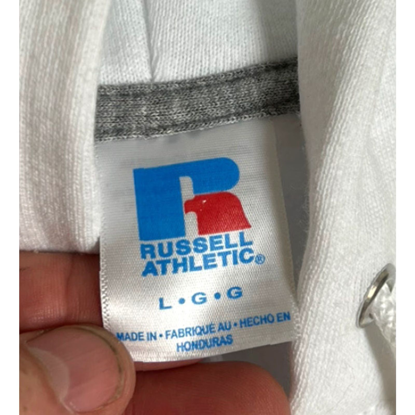 Vintage **Russell White Hoodie Sweatshirt L Pullover** User: Russell White Hoodie Sweatshirt L Pullover Size US L / EU 52-54 / 3 - 6 Thumbnail