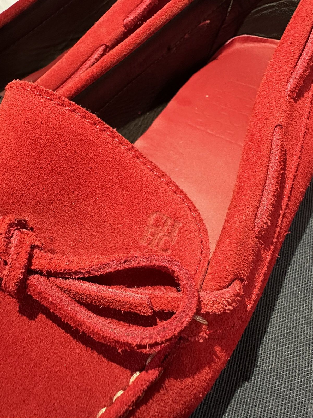 Carolina Herrera Red Suede Mocasines Size US 11.5 / EU 44-45 - 10 Thumbnail