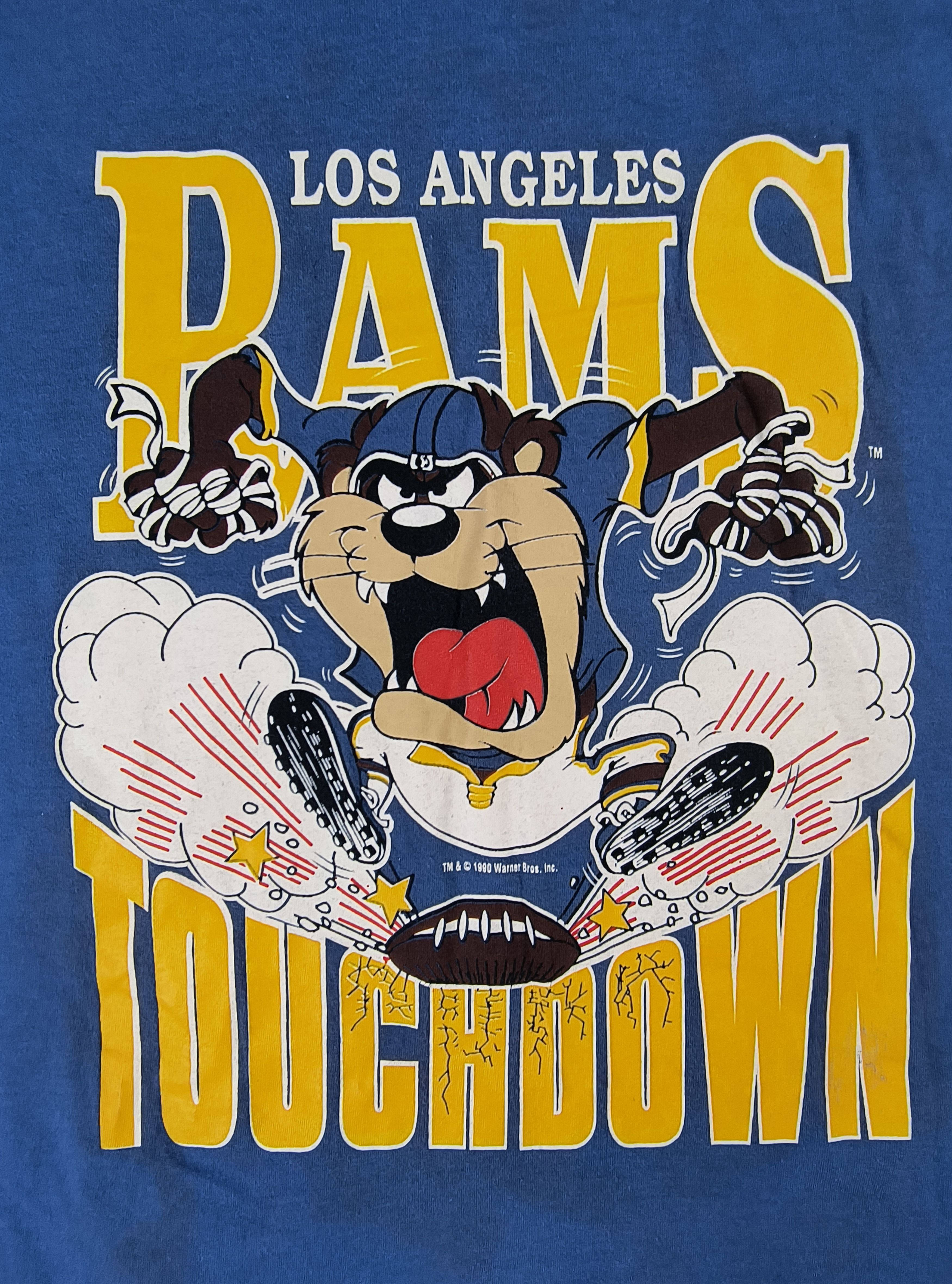 Warner Bros Vintage LA Rams Taz 1990 tee Size US M / EU 48-50 / 2 - 1 Thumbnail