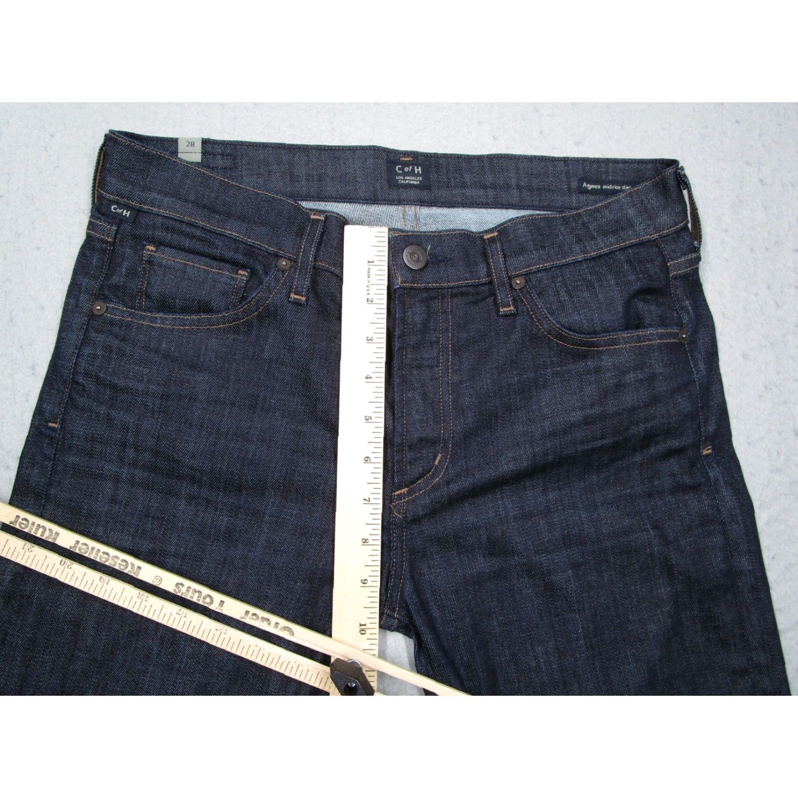 Citizens Of Humanity Citizens of Humanity Jeans Womens Agnes Mid Rise Slim Straight Blue 28 Regular Denim - 31x24 Slimming Pockets Belt Loops Logo USA JW90 Size 28" / US 6 / IT 42 - 7 Thumbnail