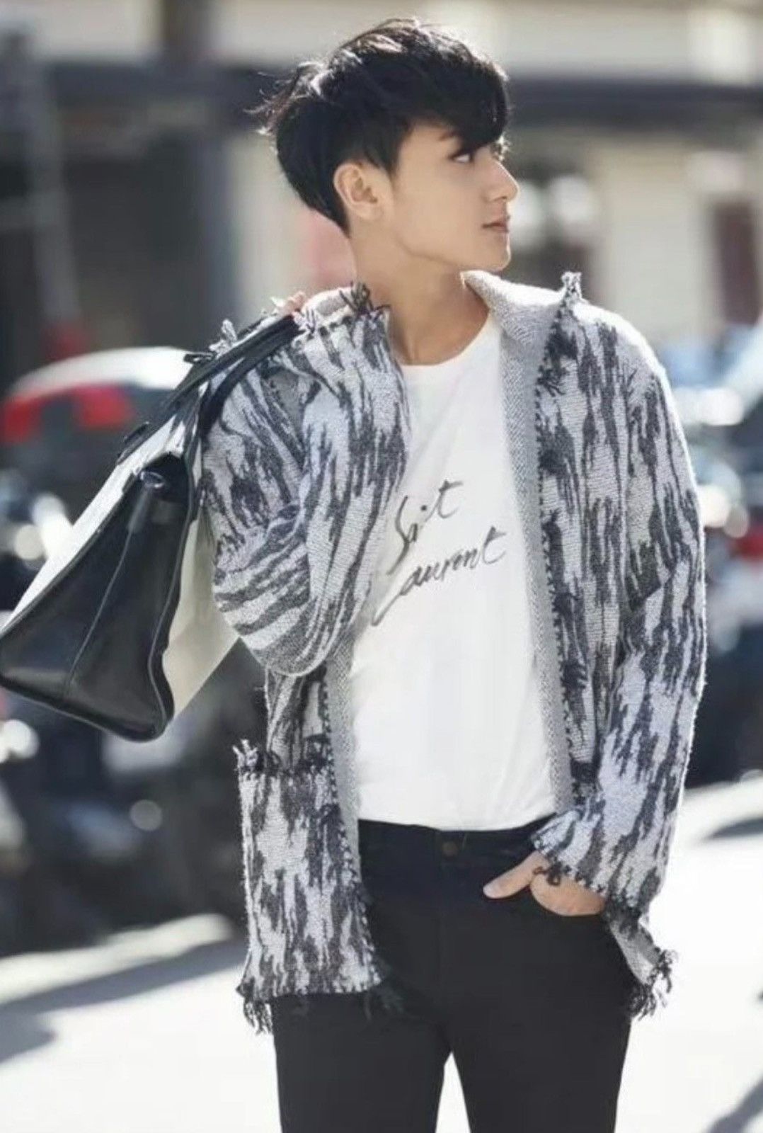 Saint Laurent Paris Saint Laurent YSL 2017SS Beige Linen Wool Hooded Cardigan Size US S / EU 44-46 / 1 - 6 Thumbnail