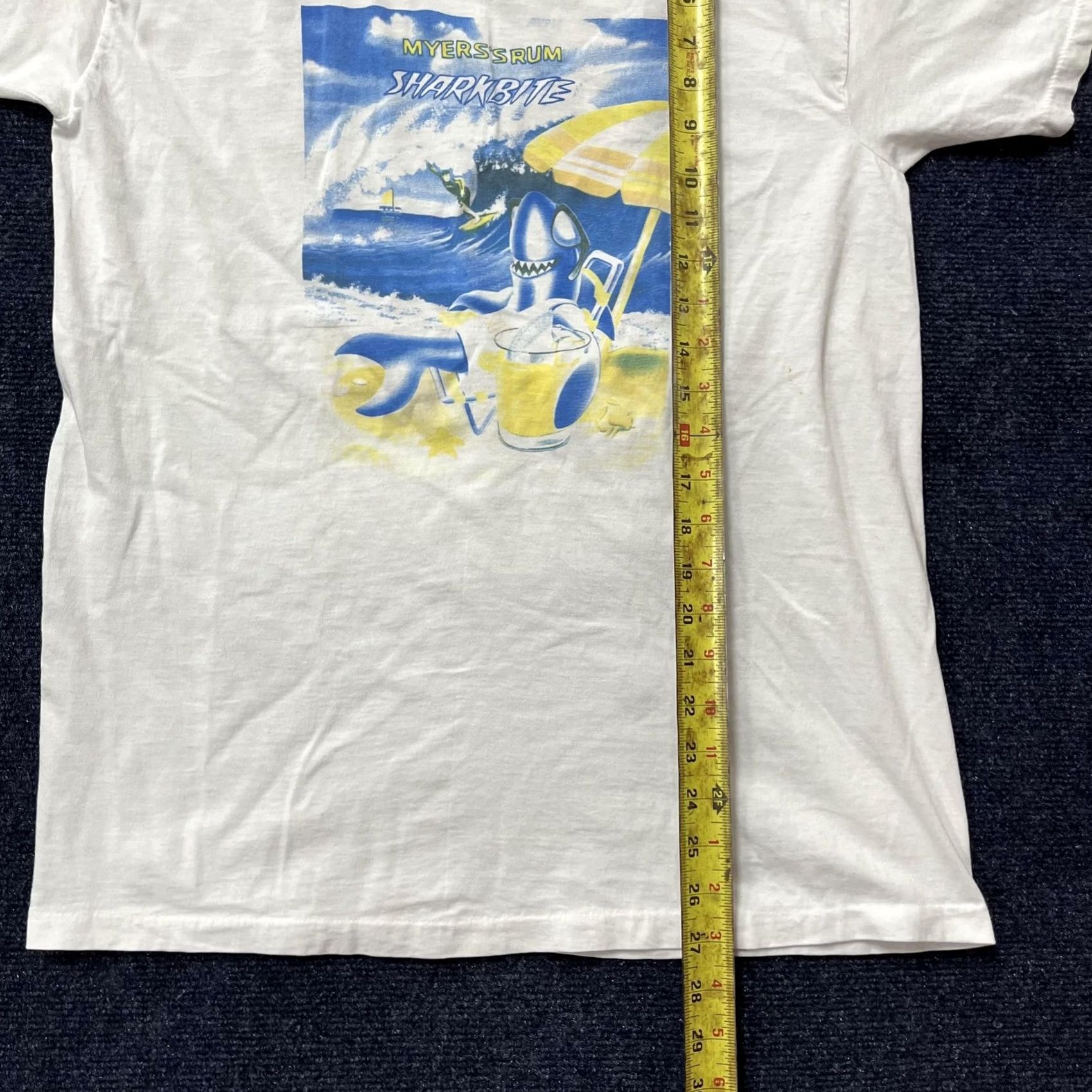 Vintage VINTAGE Myers Rum Shirt Mens XL White Sharkbite Tee 90s Single Stitch Size US XL / EU 56 / 4 - 6 Thumbnail