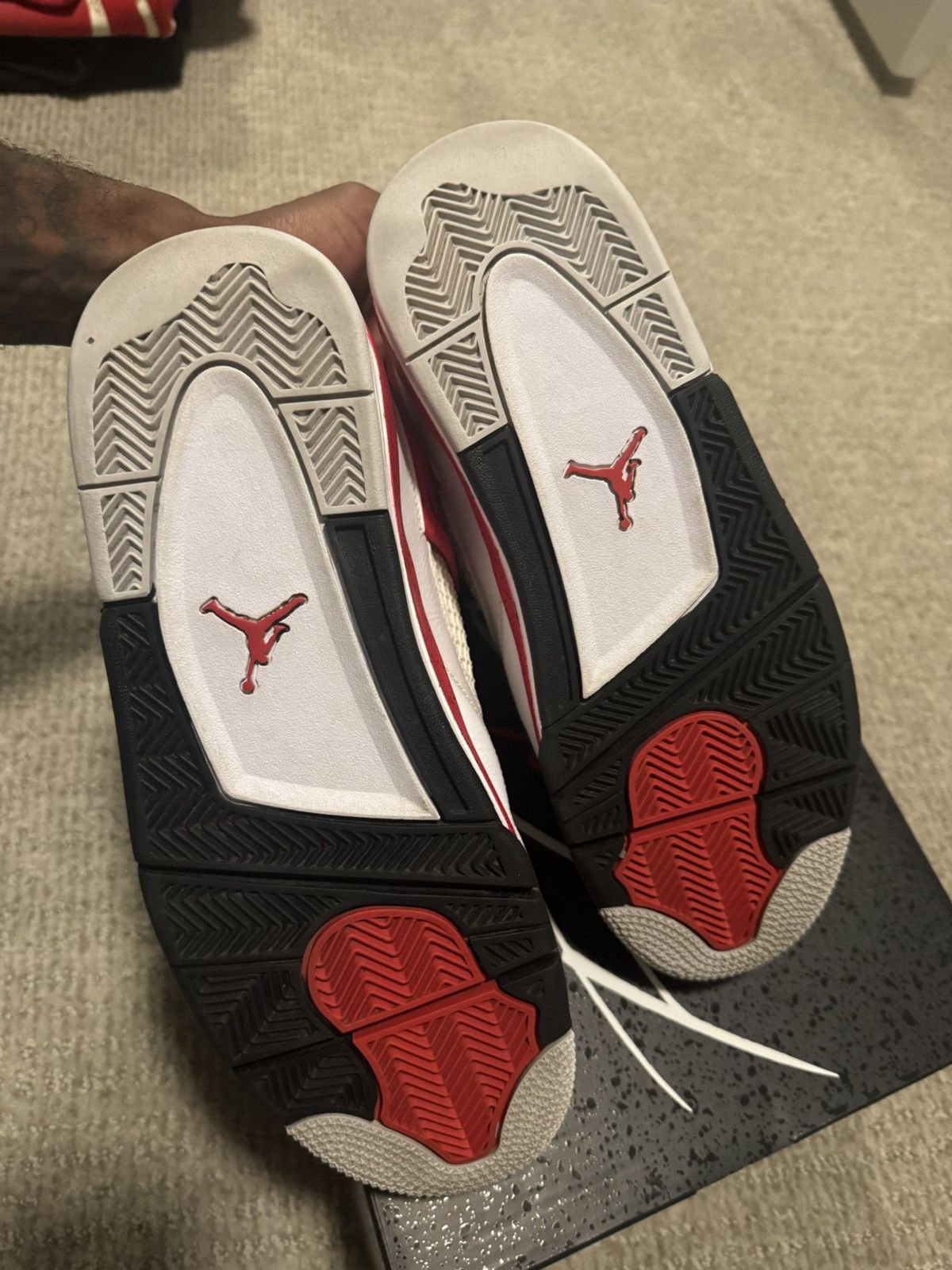 Jordan Brand Jordan Retro 4 “Red Cement” Size US 9.5 / EU 42-43 - 2 Thumbnail