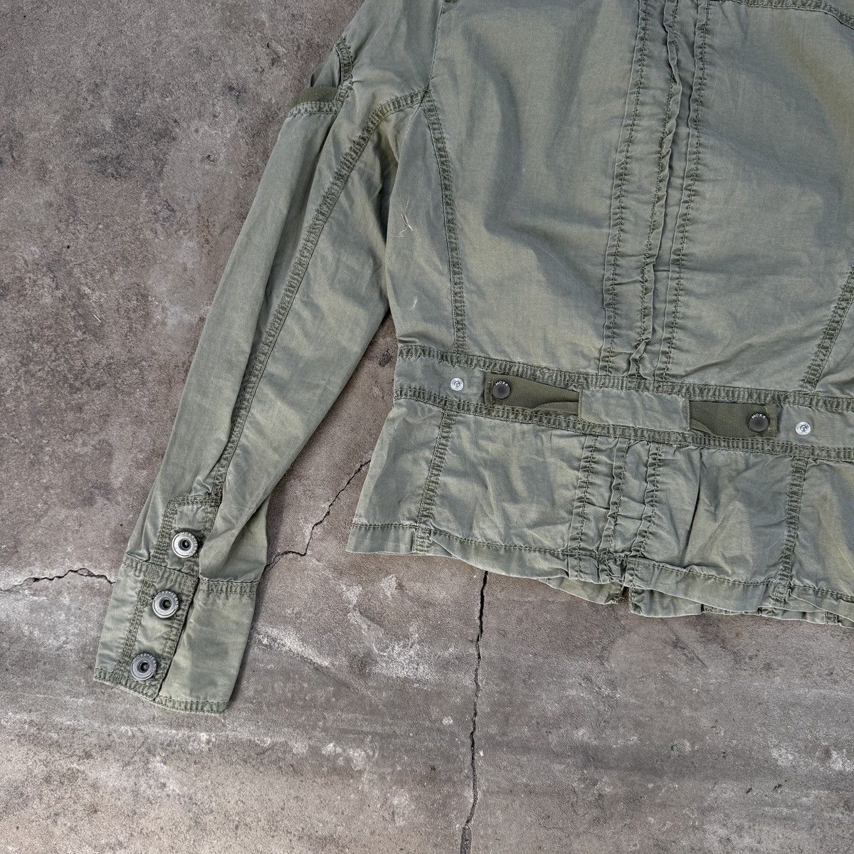 20471120 Mexx Archive Bondage Pockets Olive Khaki Military Jacket Size M / US 6-8 / IT 42-44 - 5 Thumbnail