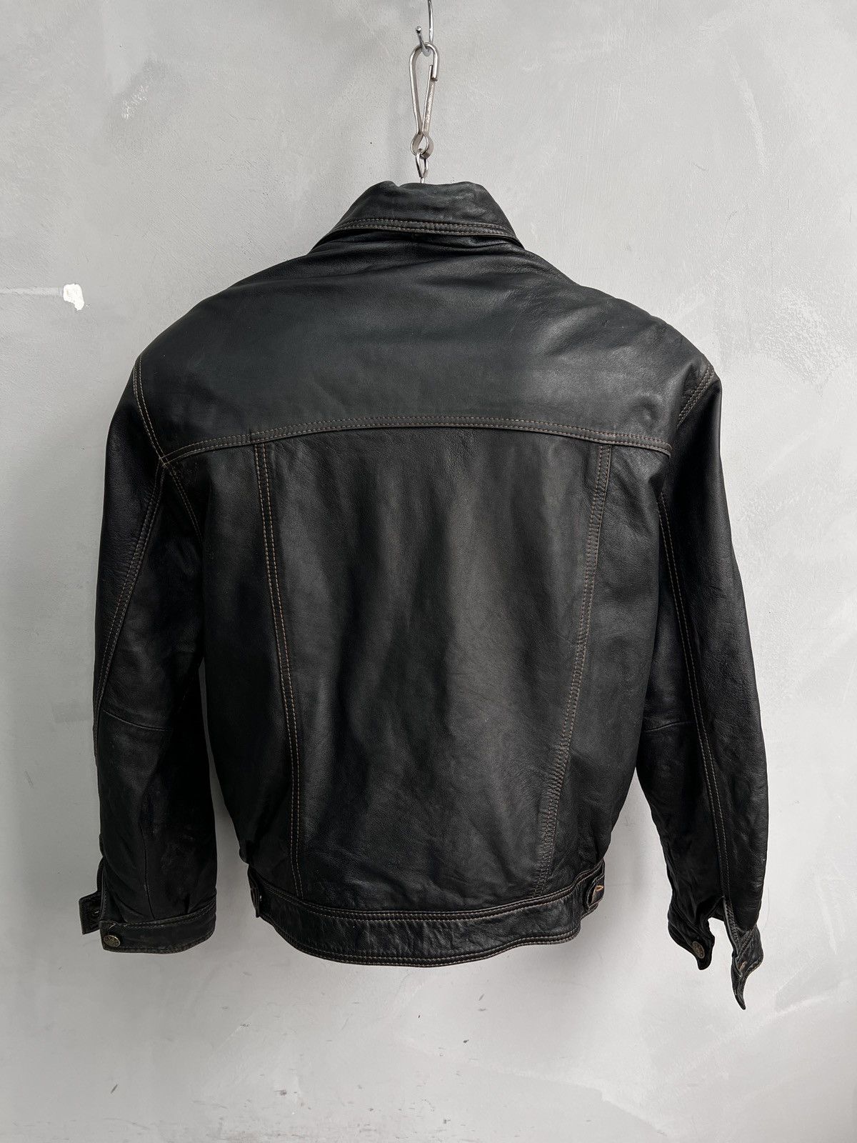 14th Addiction Rare diesel style leather boxy fit trucker jacket hype Size US M / EU 48-50 / 2 - 6 Thumbnail