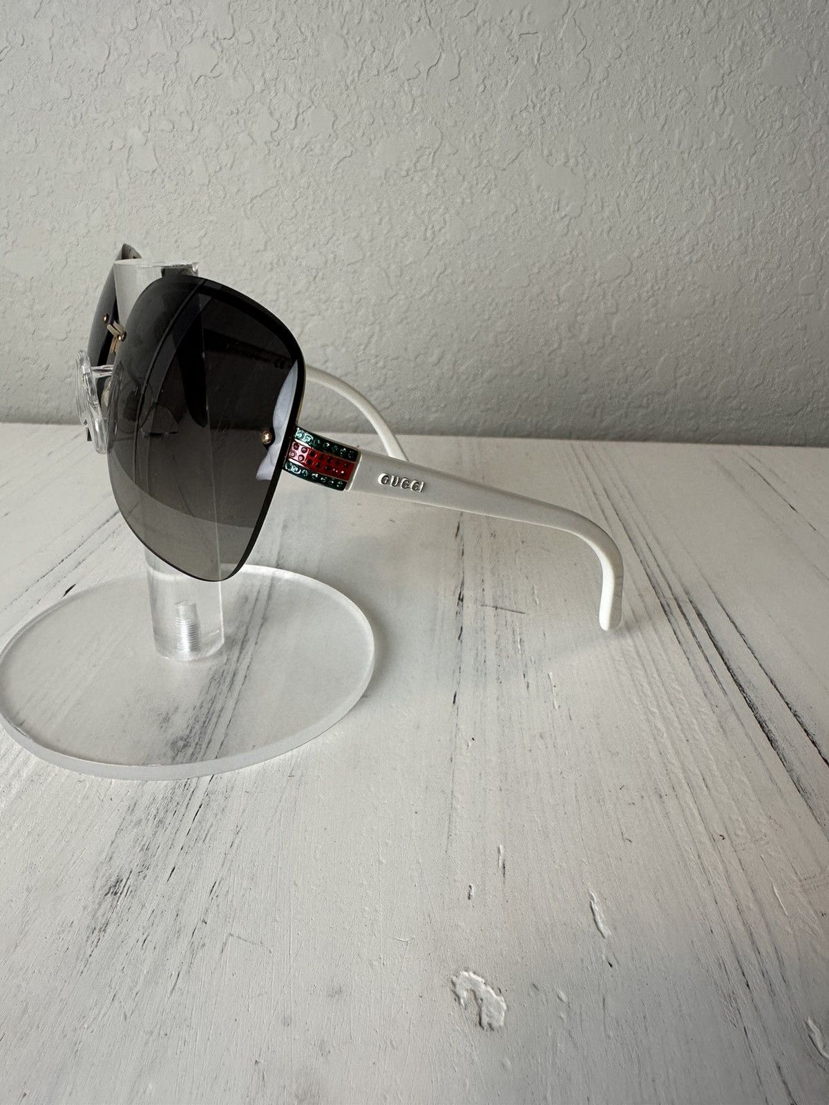 Gucci Gucci Rhinestone Sherry Line Rimless Sunglasses Size ONE SIZE - 6 Thumbnail