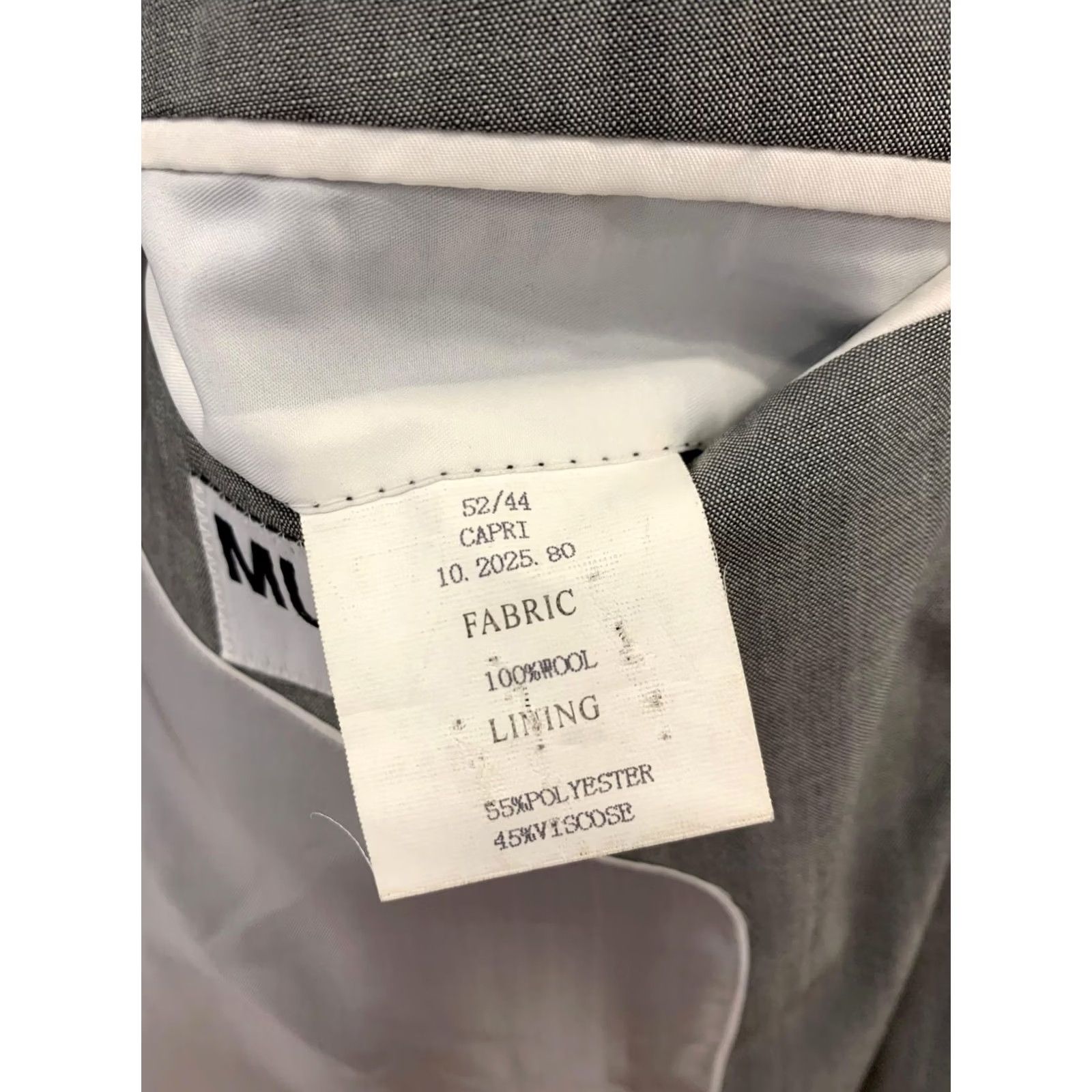 Thierry Mugler Mugler Men’s Capri Blazer / Suit Jacket - 100% Wool Gray, Size IT 52/44 (M), Vintage Size 40R - 5 Thumbnail