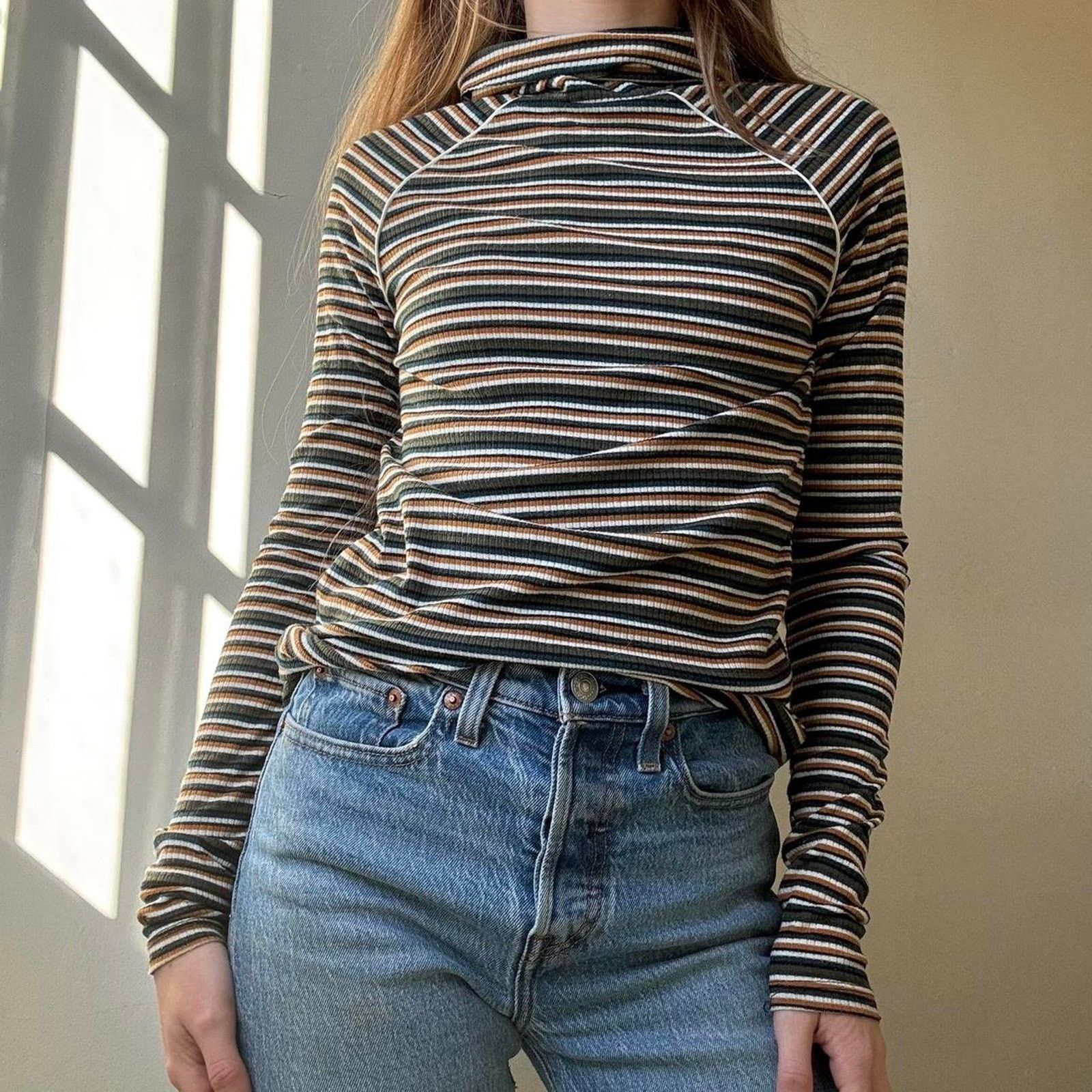 Other Camp Collection 1970s Style Stripe Ribbed Turtleneck XS Size XS / US 0-2 / IT 36-38 - 1 Thumbnail