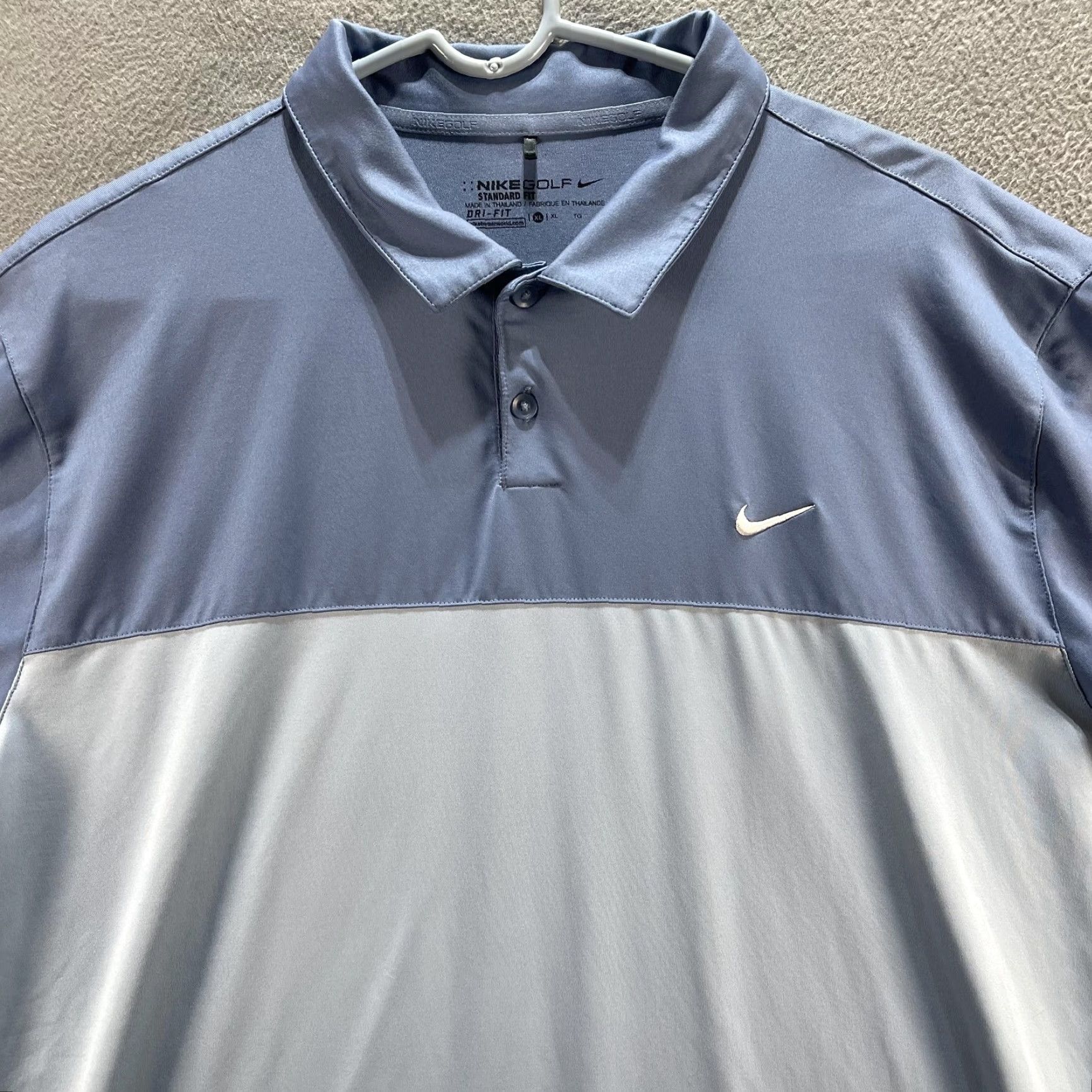 Nike Nike Golf Polo Shirt Mens XL Blue Gray Dri-Fit Lightweight Standard Fit Short Sleeve Size US XL / EU 56 / 4 - 2 Thumbnail
