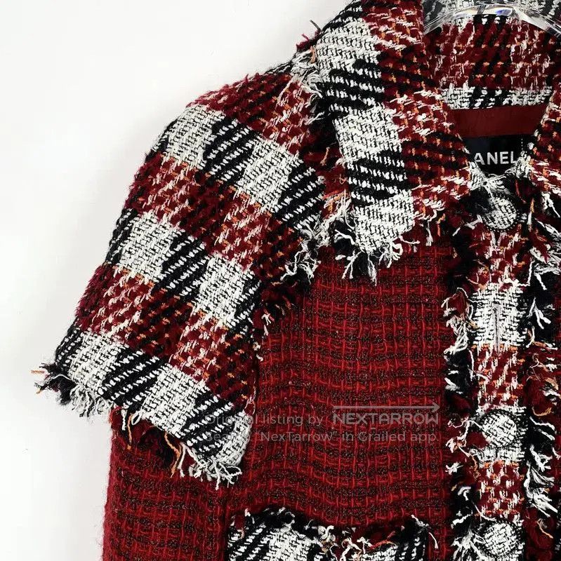 Chanel Chanel Red Tweed Women's Jacket . Size XS / US 0-2 / IT 36-38 - 3 Thumbnail