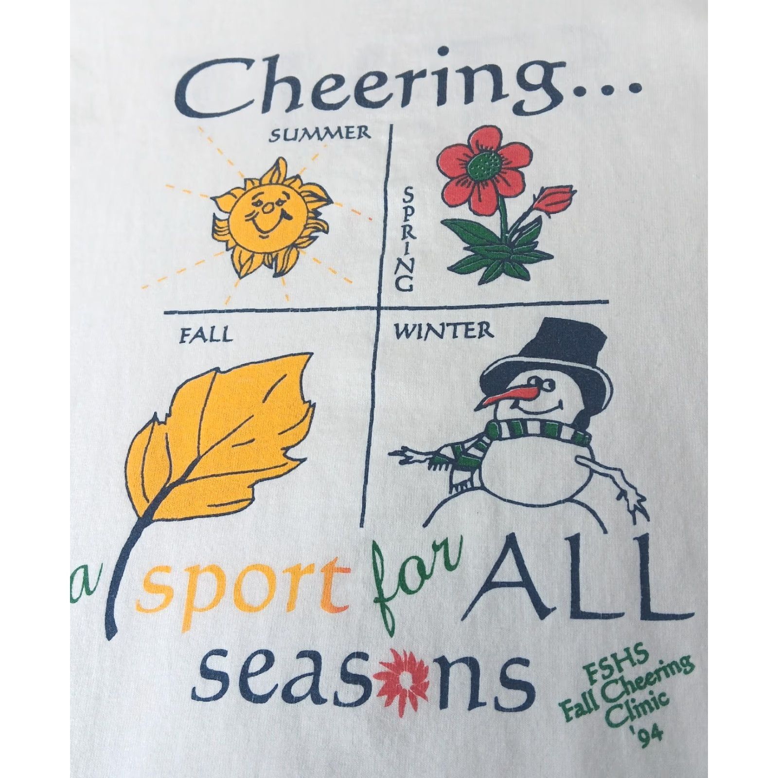 Fruit Of The Loom VINTAGE Fruit of the Loom BEST Cheerleading Shirt XL White STAFF Single Stitch 1990s United States Cheering Cheerleader Cheer Sports Size US XL / EU 56 / 4 - 2 Thumbnail