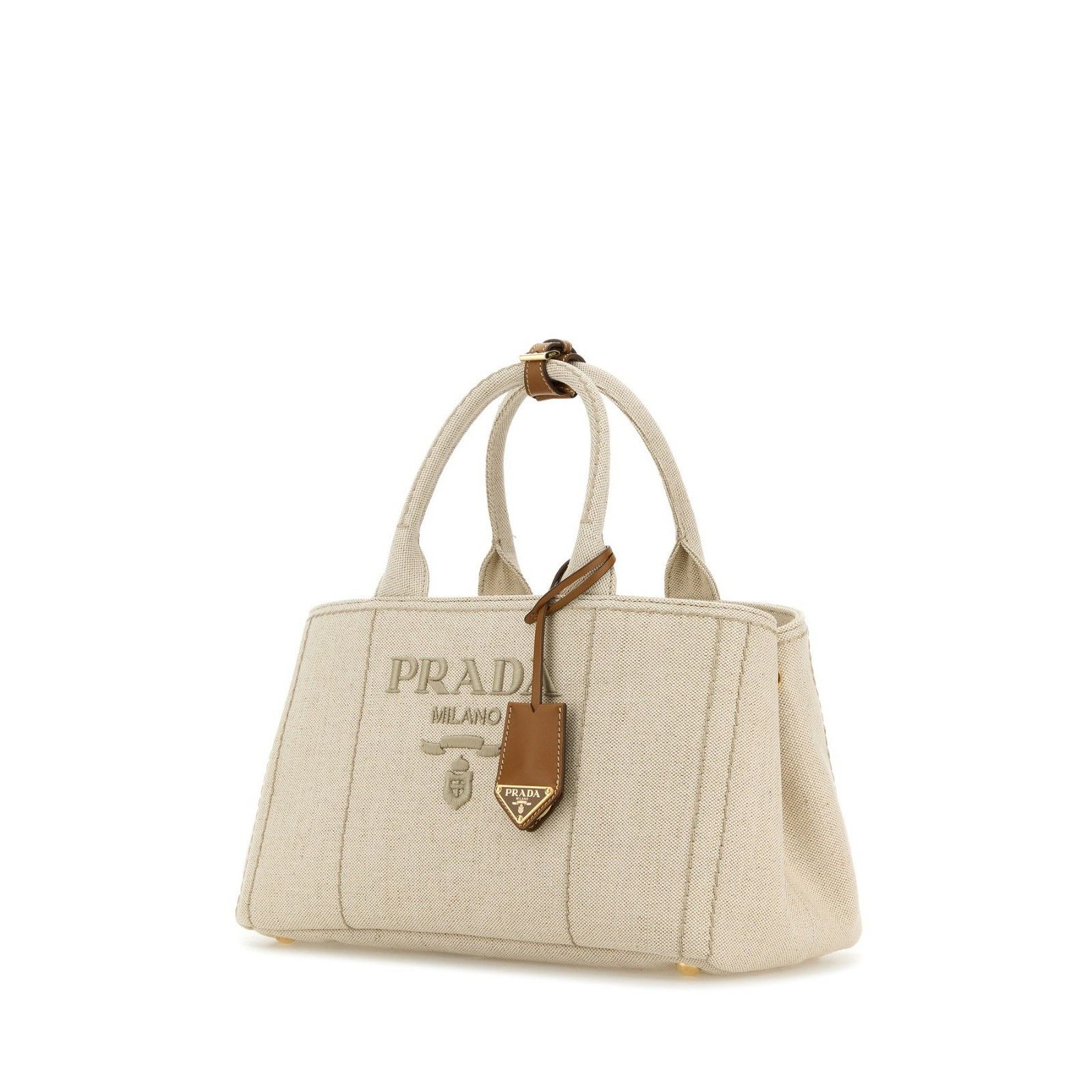 Prada PRADA Sand Beige Canvas Top Handle Bag New & Authentic Size ONE SIZE - 2 Thumbnail