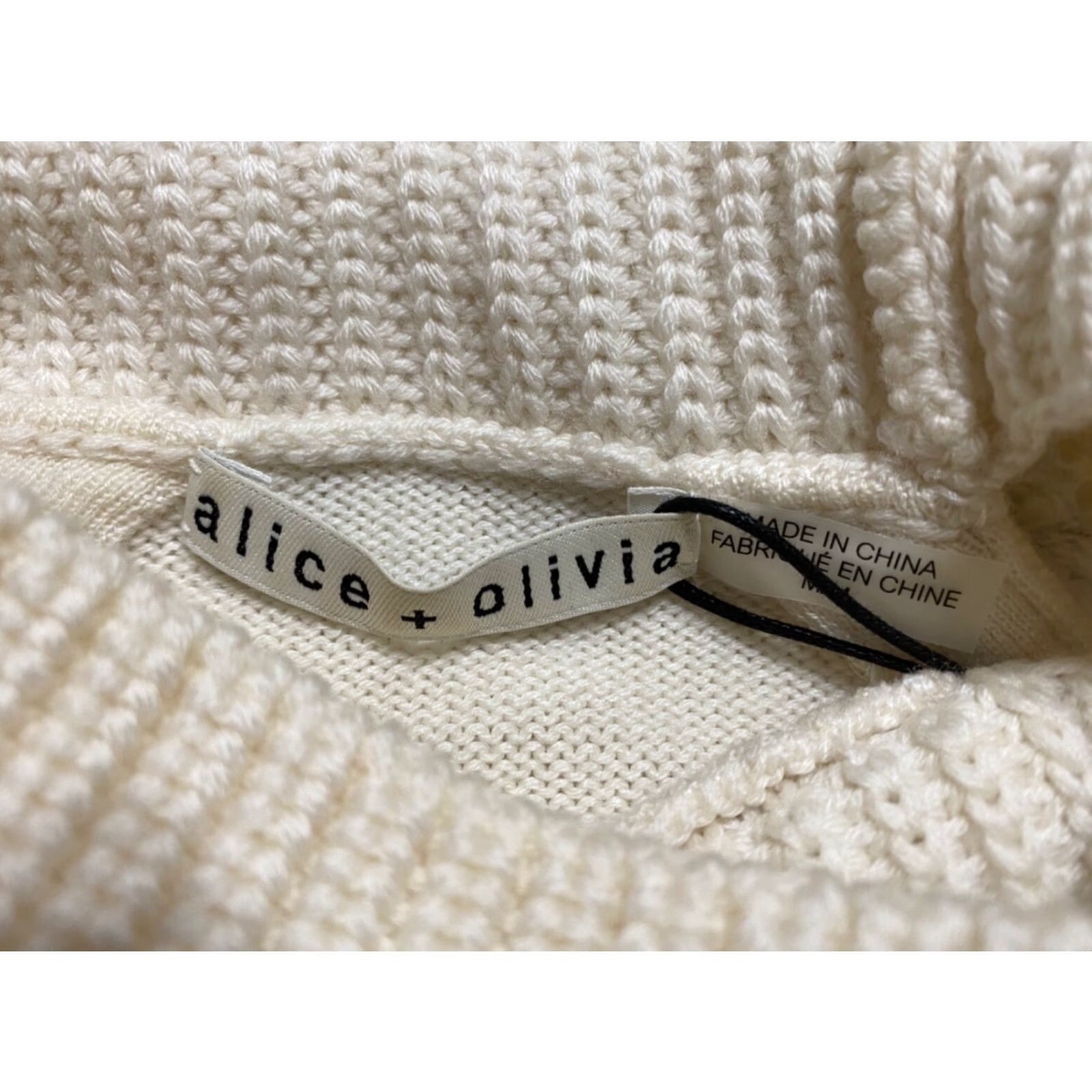 Alice + Olivia NWT Alice + Olivia Womens Medium Sweater Turtleneck Long Sleeve Geometric Multicolor Wool Pullover Casual Party/Cocktail 90s? Size M / US 6-8 / IT 42-44 - 5 Thumbnail