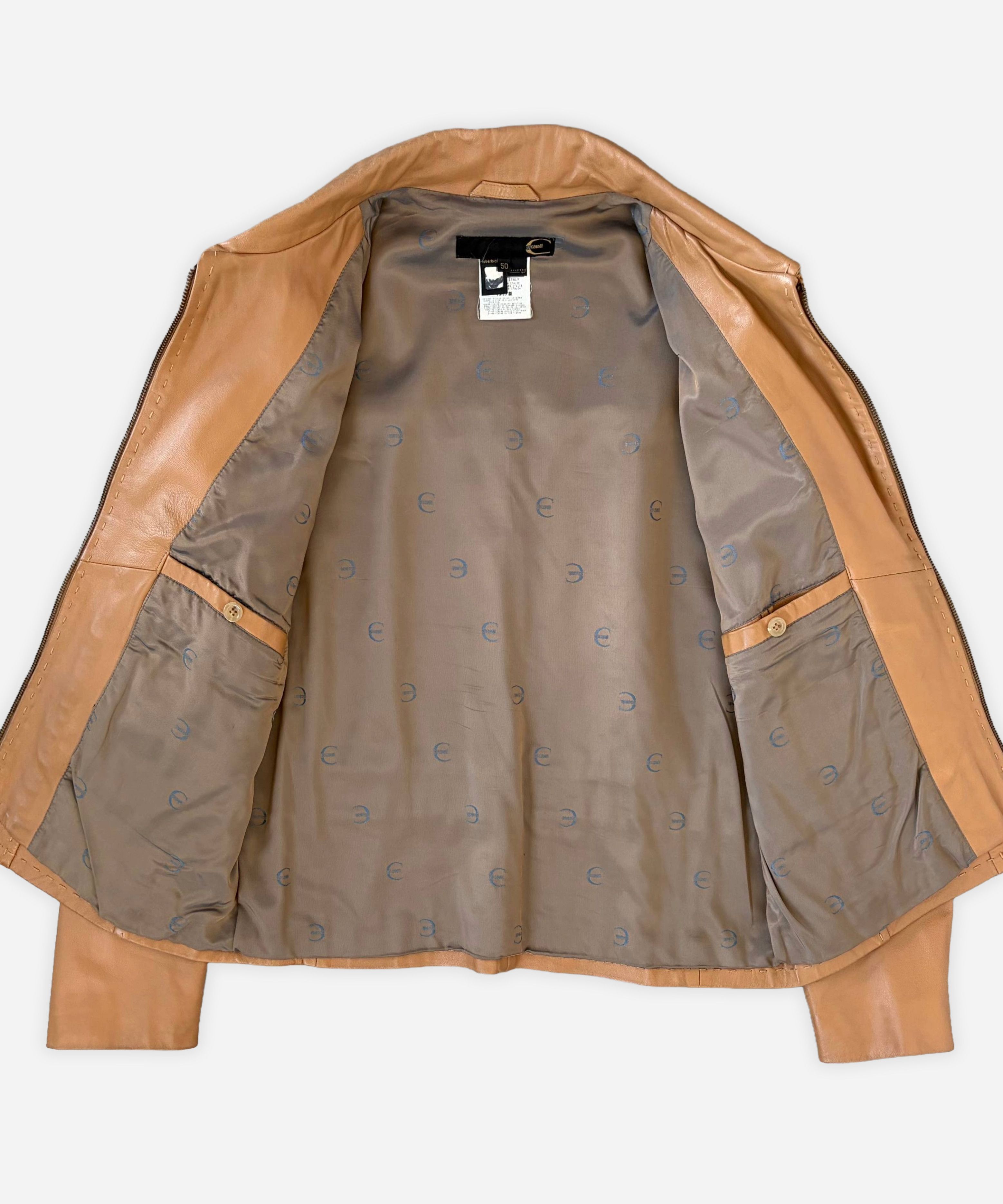 Roberto Cavalli ROBERTO CAVALLI Leather Jacket Brown Bomber Zip Vintage Size US M / EU 48-50 / 2 - 2 Thumbnail