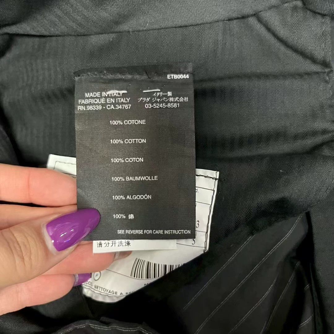 Prada black classic striped casual suit pants Size US 38 / EU 54 - 5 Thumbnail