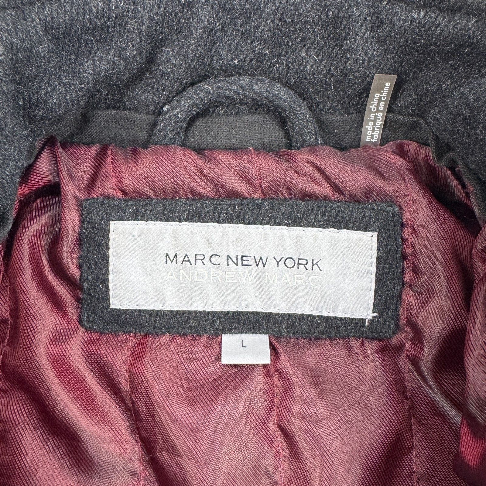 Andrew Marc Wool Blend Charcoal Gray Bomber Jacket Andrew Marc L Size US L / EU 52-54 / 3 - 6 Thumbnail