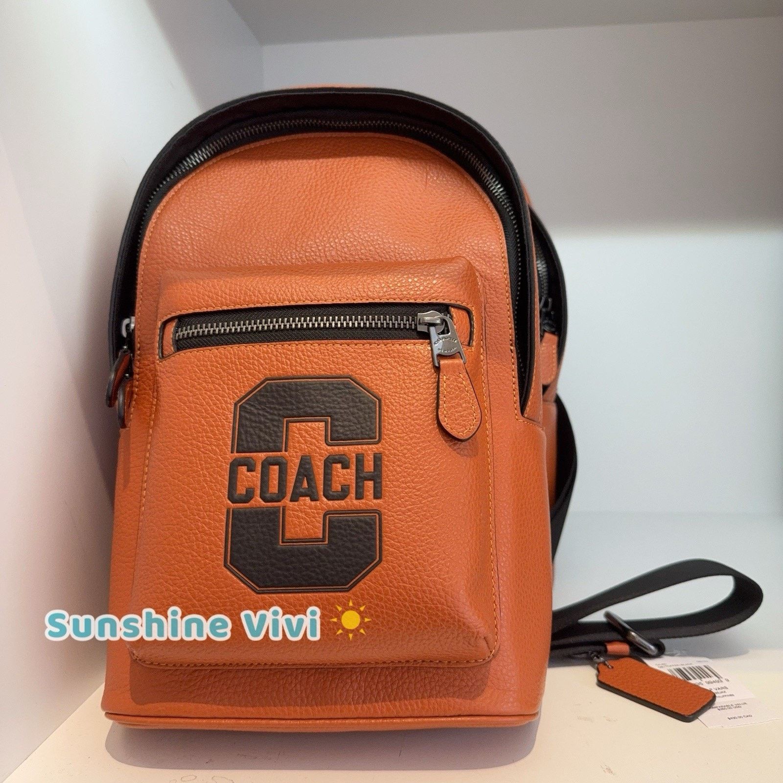 Coach NWT COACH CAJ60 West Pack Varsity Motif Toffee/Black Size ONE SIZE - 7 Thumbnail