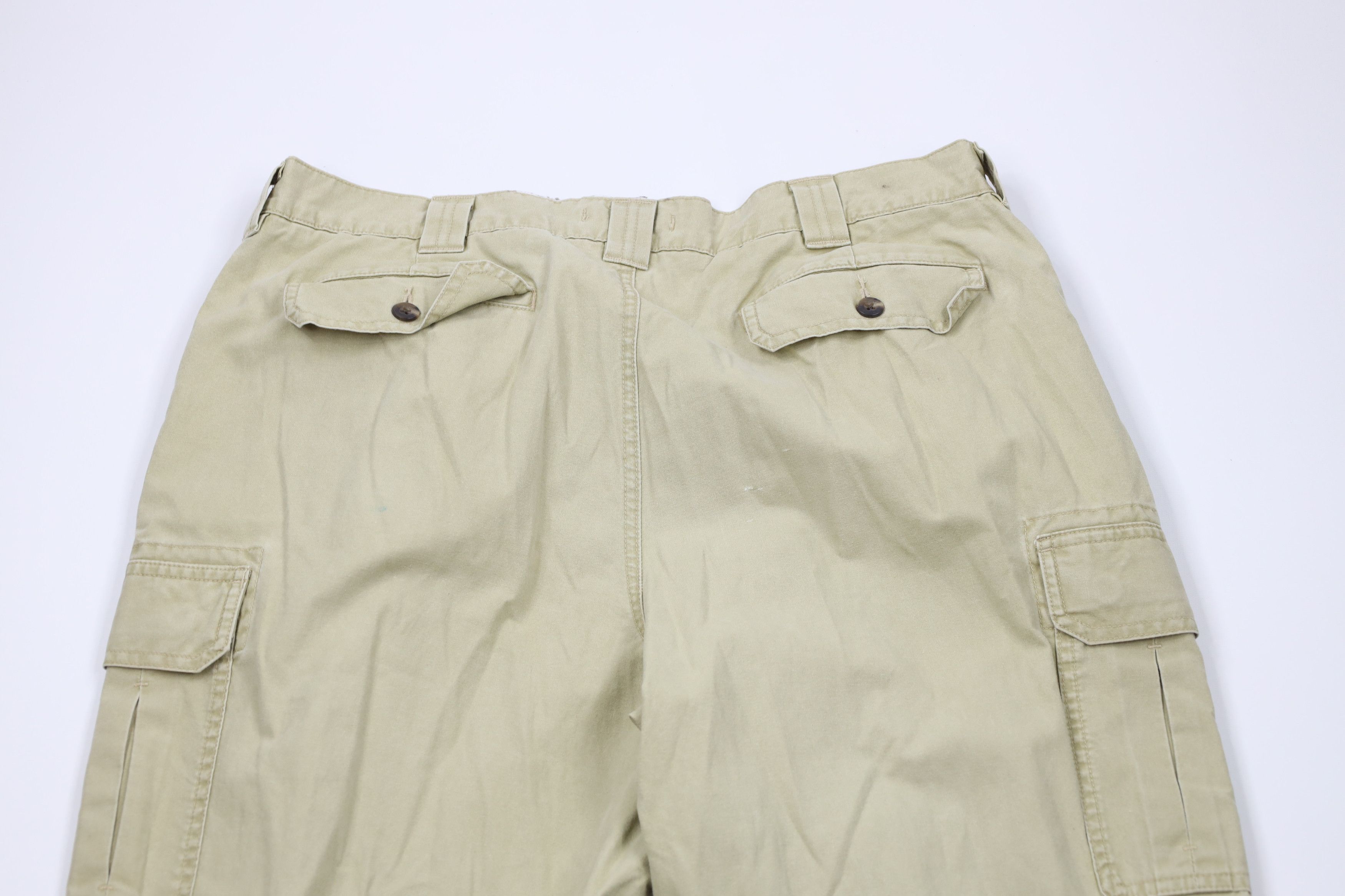 L.L. Bean × Vintage Vintage LL Bean Stonewash Wide Leg Cargo Pants Beige Cotton Size US 37 - 13 Thumbnail