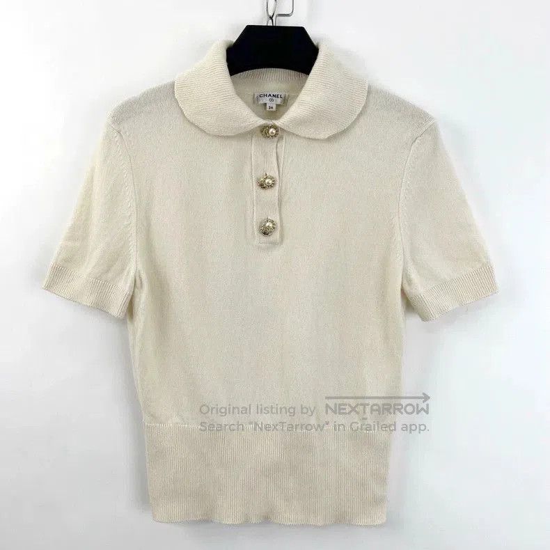 Chanel Chanel Pearl Button Collar Knit Top. Size US M / EU 48-50 / 2 - 1 Thumbnail